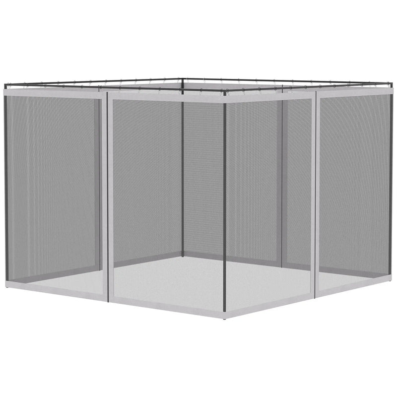 Outsunny - 10' x 13' Replacement Mesh Sidewall Netting For Patio Gazebos And Canopy Tents With Zippers (Sidewall Only) - White by Unique Piece Furniture