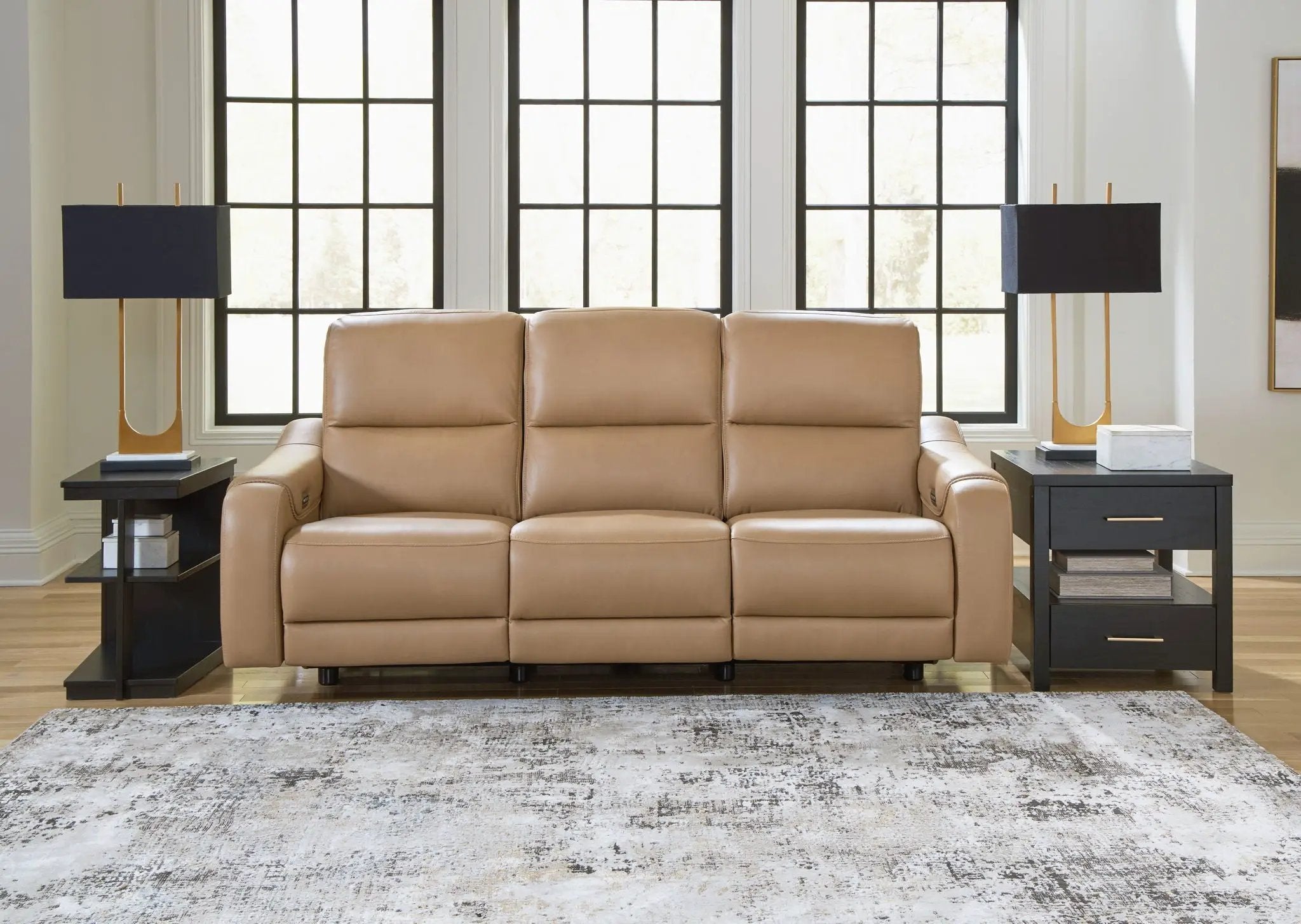 Mosswell - Power Reclining Sofa With Adj Headrest - Toffee by Unique Piece Furniture