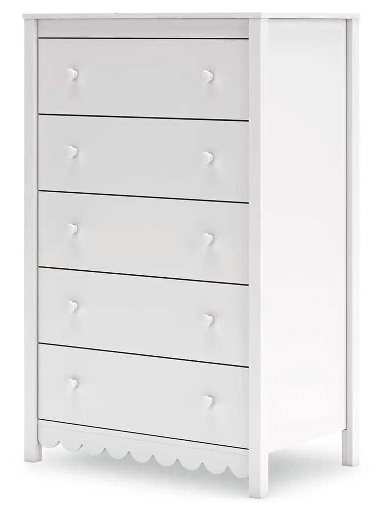 Hallityn - Five Drawer Chest - White by Unique Piece Furniture