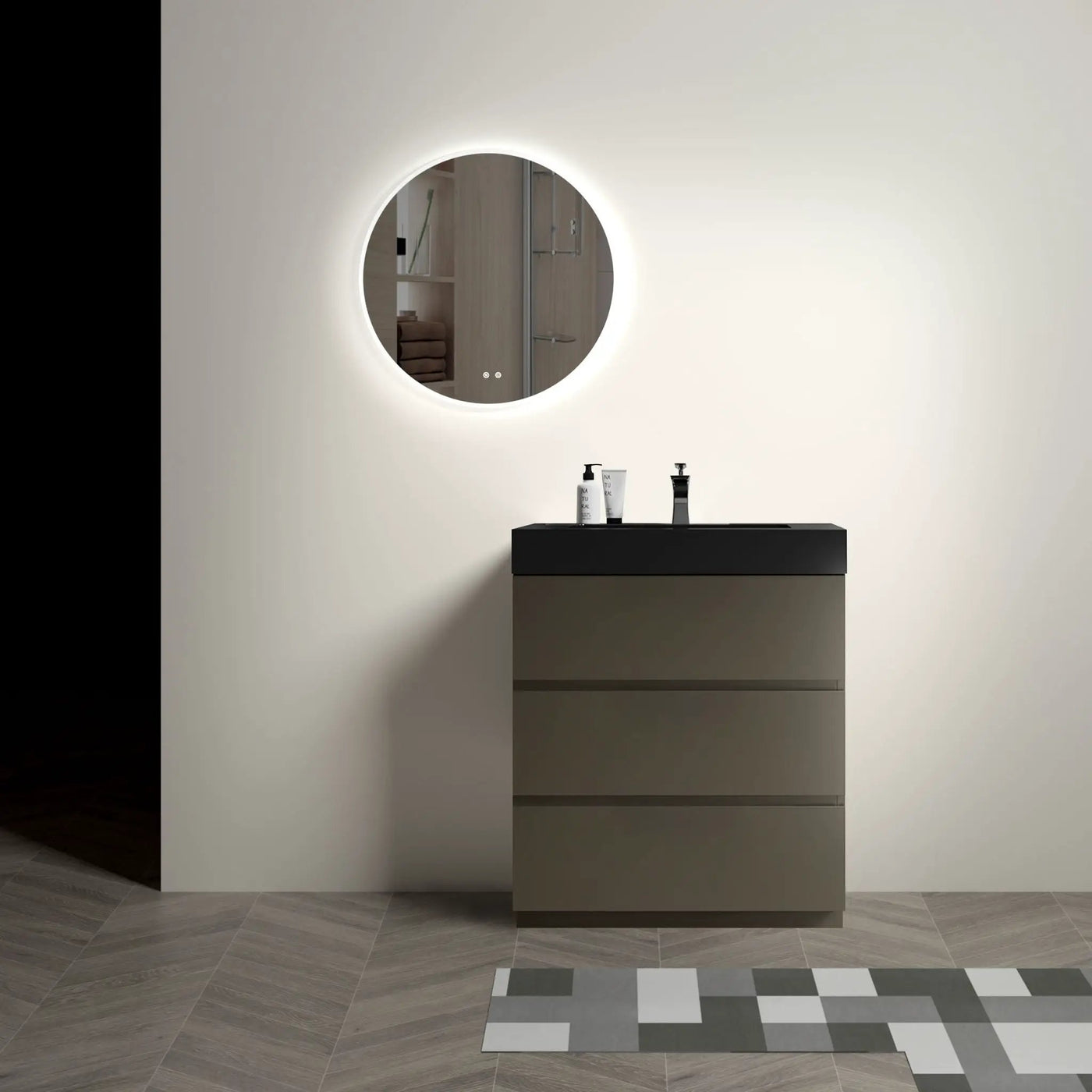 Alice - Bathroom Vanity With Sink, Large Storage Freestanding Bathroom Vanity For Modern Bathroom, One-Piece Sink Basin Without Drain And Faucet by HouseOfZazla