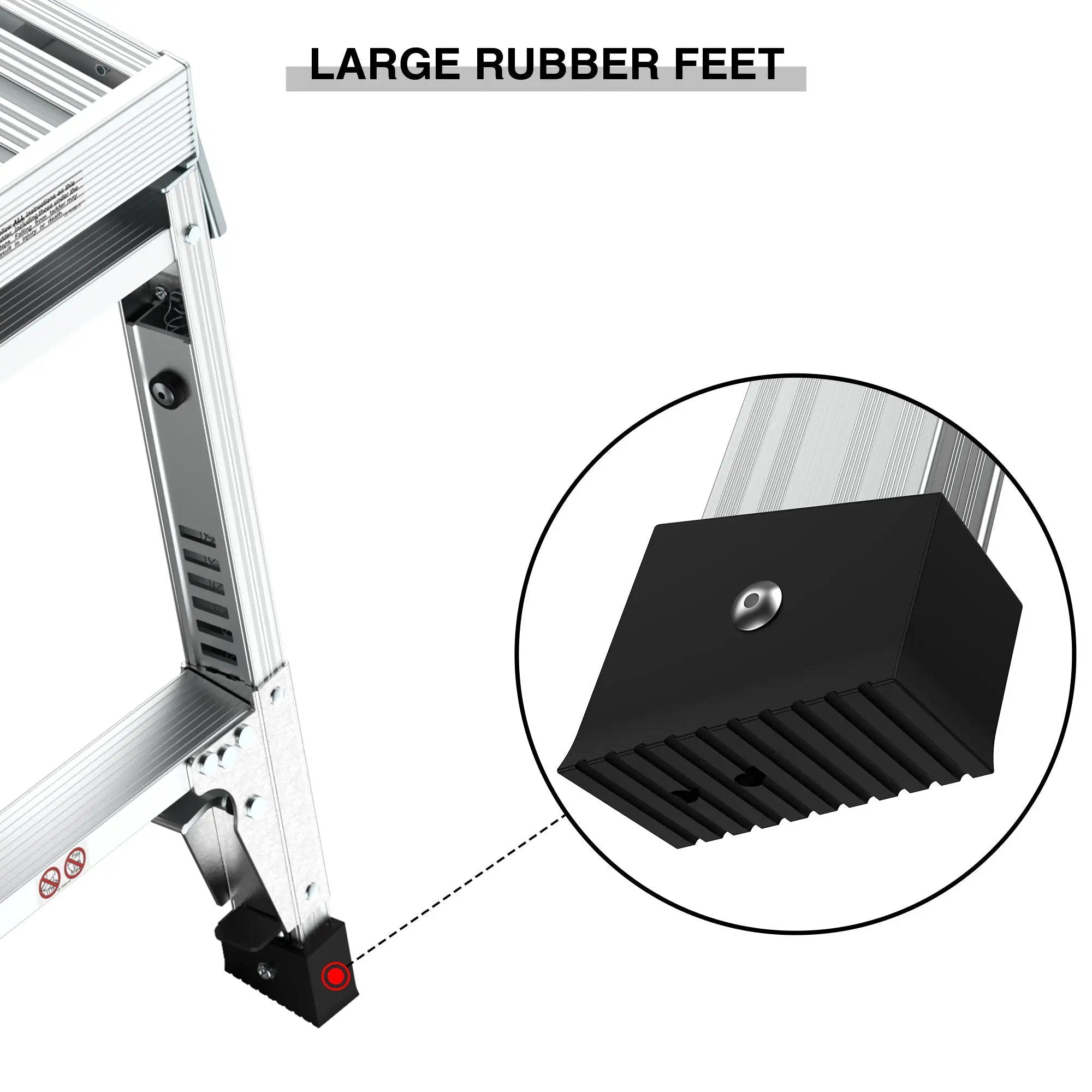 Aluminum Work Platform Large Size Step Stool Folding Portable Work Bench 40" Width Telescopic Feet Height Adjustable - Gray by HouseOfZazla