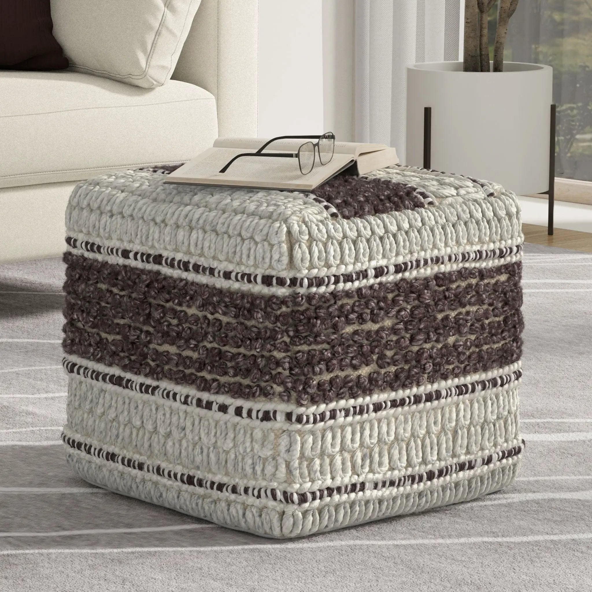 Grady - Handcrafted Square Pouf by Unique Piece Furniture