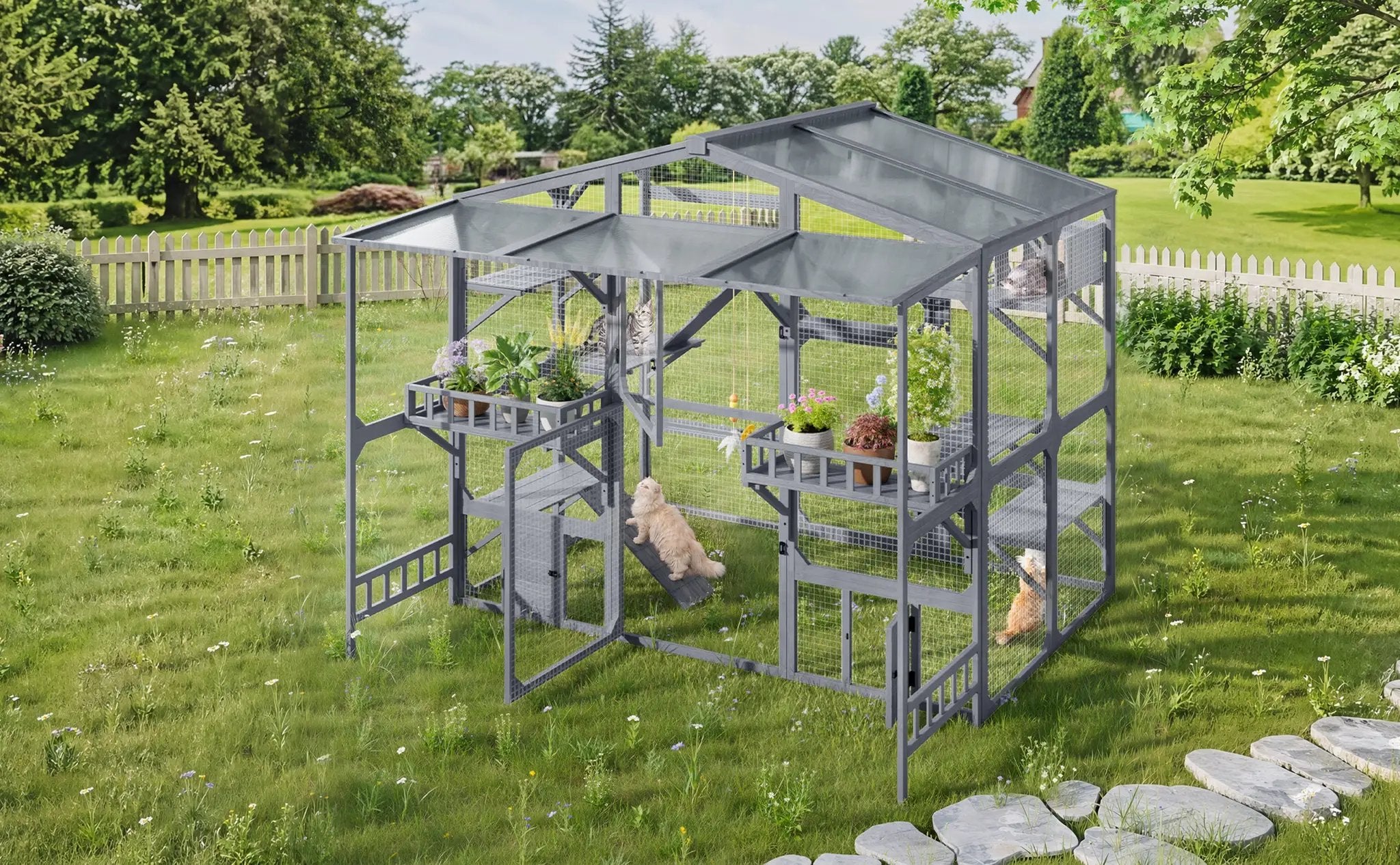 Large Outdoor Catio for 6-10 Cats by HouseOfZazla