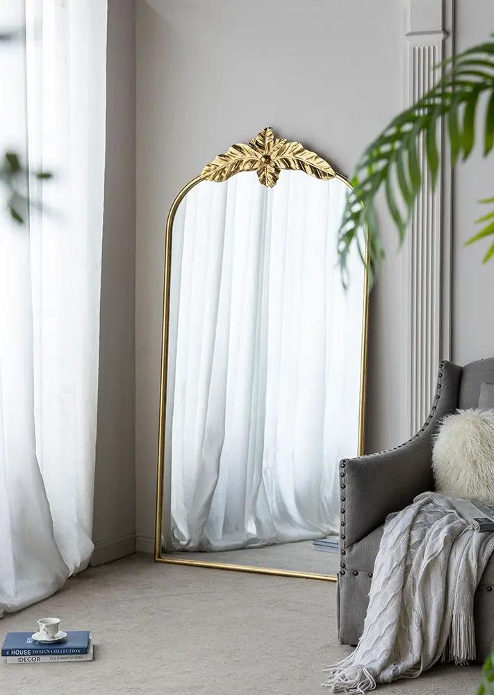 Arched Wall Mirror With Metal Frame, Wall Mirror For Living Room by Unique Piece Furniture