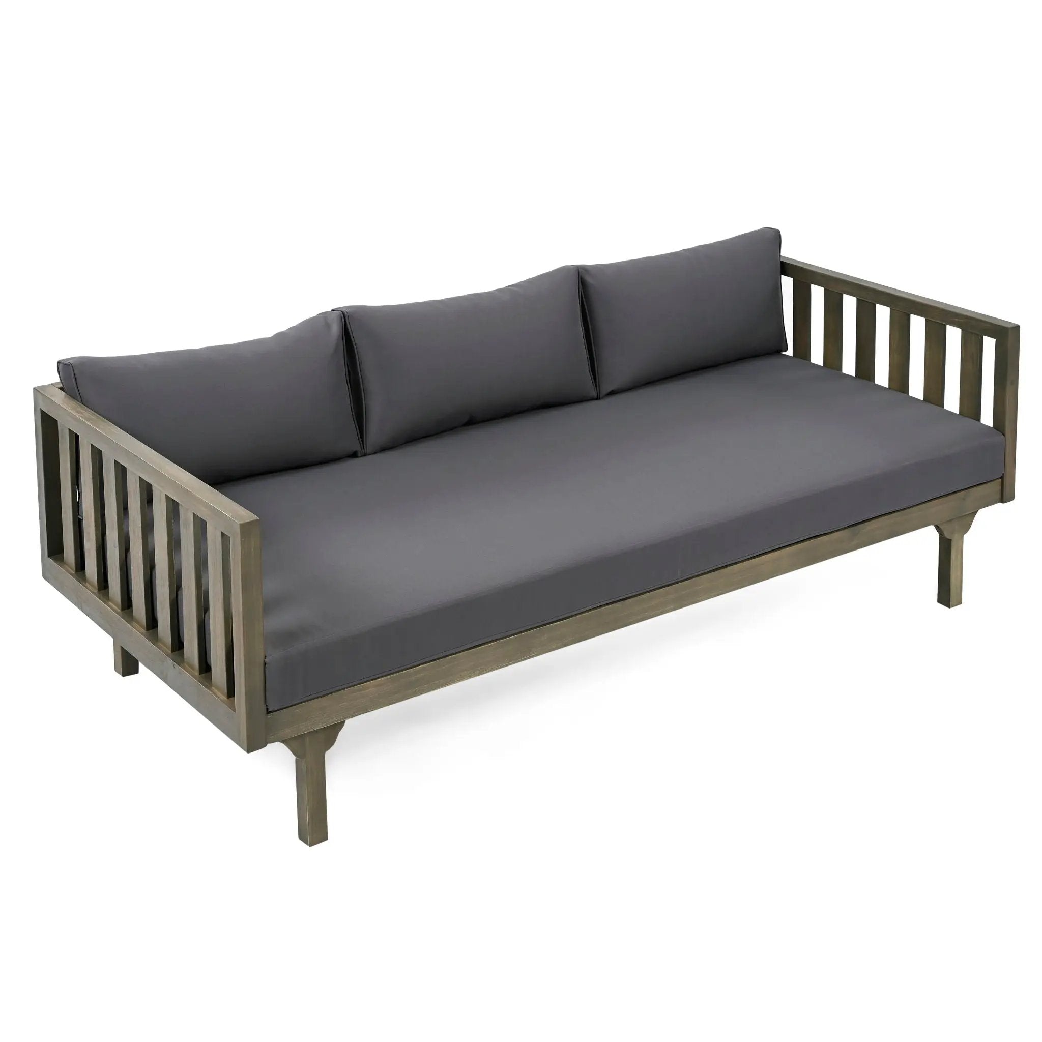 Claremont 3 Seater Daybed Teak Acacia Wood Water Resistant Cushions by HouseOfZazla