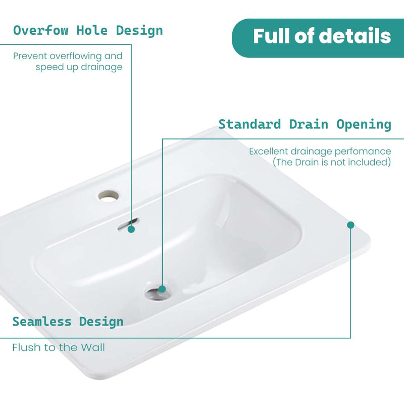 Glossy White Ceramic Integrated Sink by HouseOfZazla