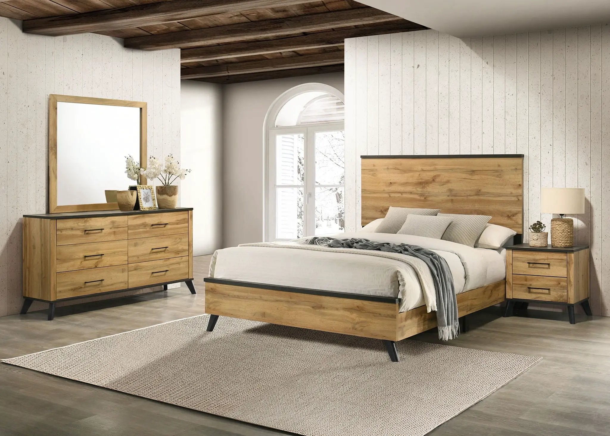 Kaywood 4-piece Full Bedroom Set Natural Pine by Unique Piece Furniture