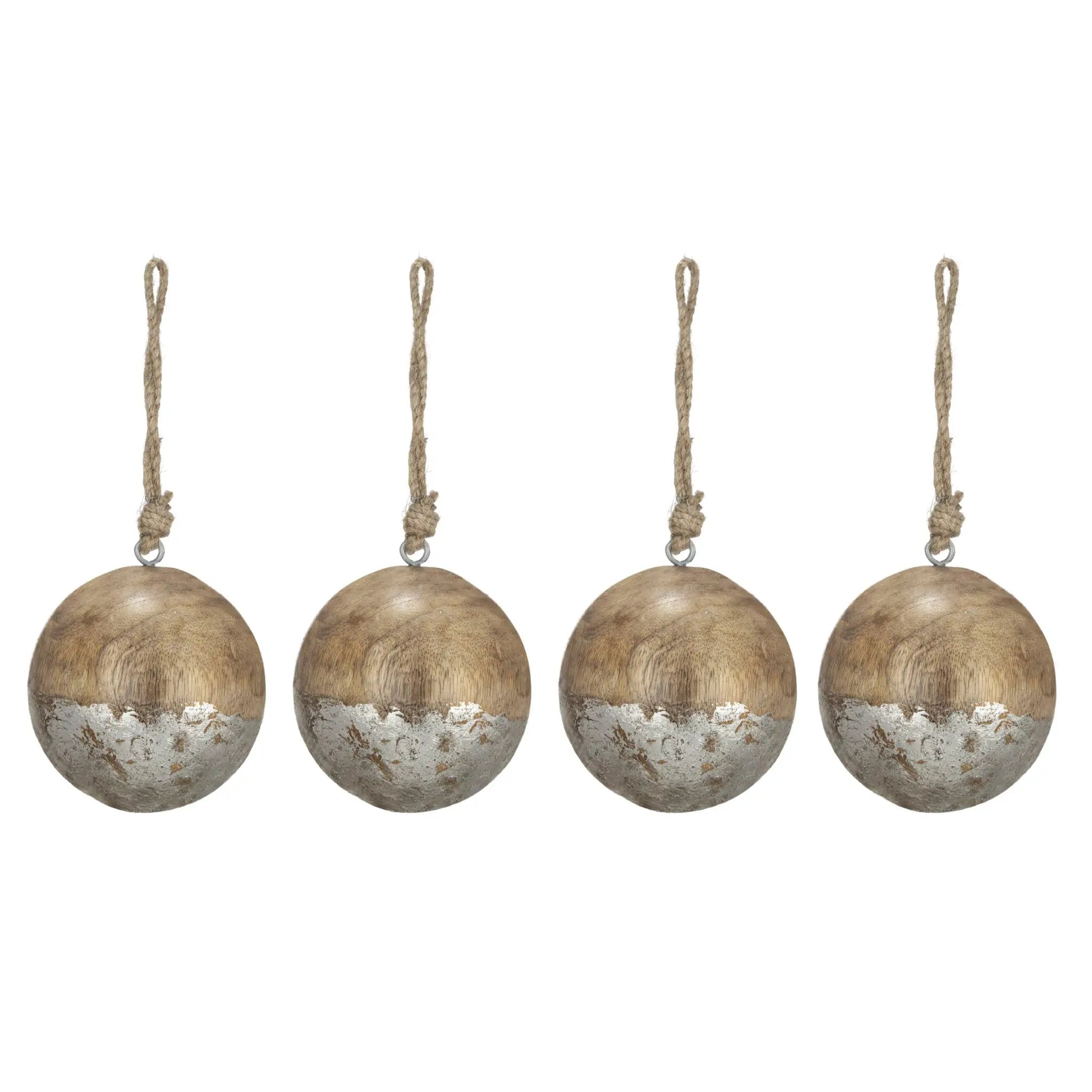 Christmas Ball Ornaments, Wood Decorative Hanging Ball Christmas Tree Ornaments For Holiday Party Decorations by HouseOfZazla