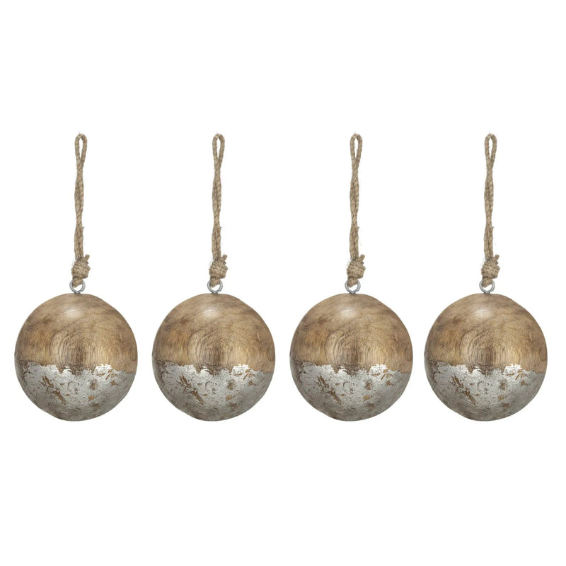 Christmas Ball Ornaments, Wood Decorative Hanging Ball Christmas Tree Ornaments For Holiday Party Decorations by HouseOfZazla