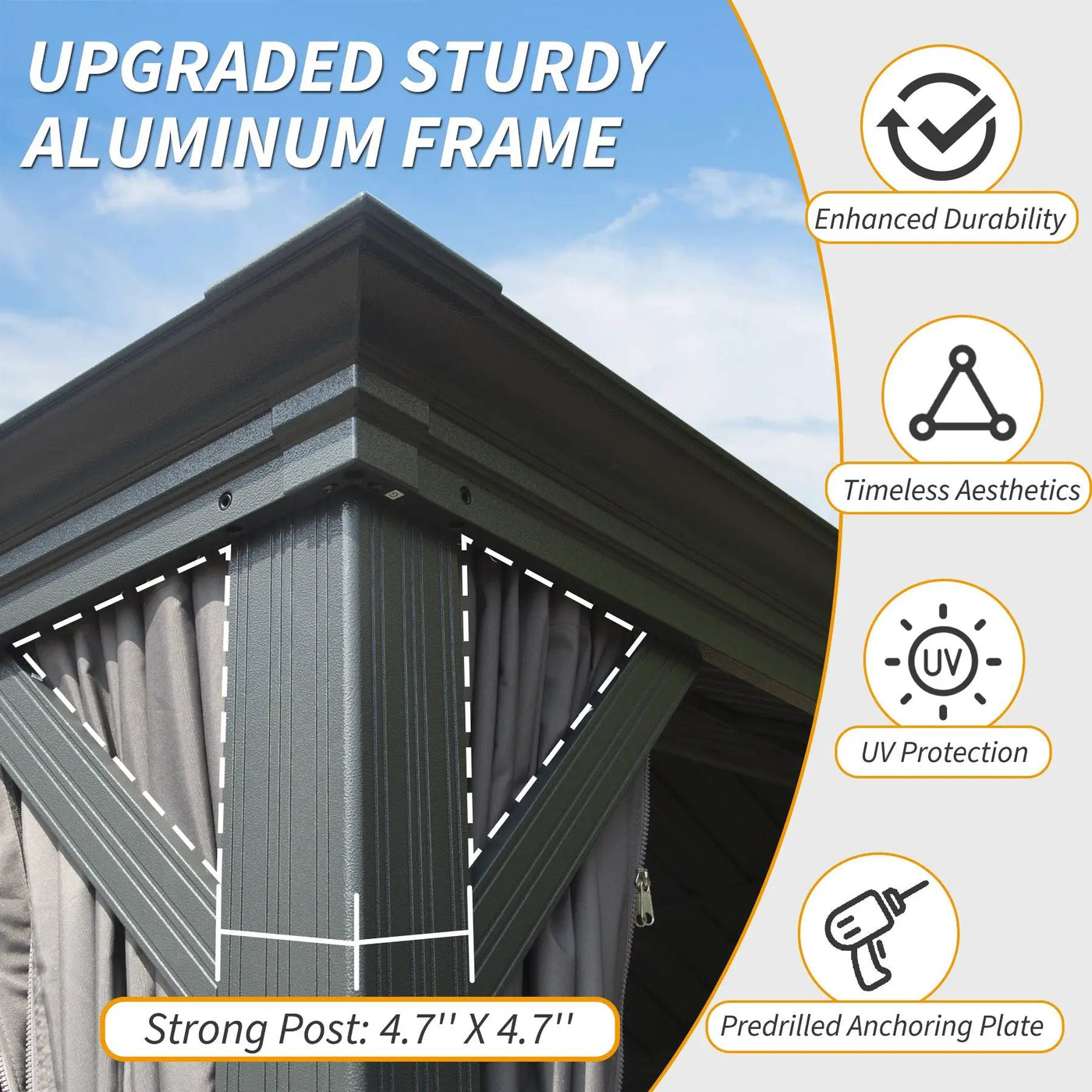 10' x 14' Hardtop Gazebo with Galvanized Steel Double Roof by HouseOfZazla