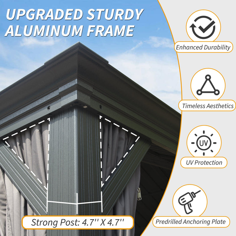 10' x 14' Hardtop Gazebo with Galvanized Steel Double Roof by HouseOfZazla