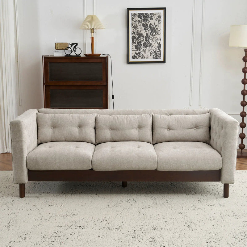 Upholstered Sofa Modern 3 Seater Sofa Couch With Tufted Design For Living Room by HouseOfZazla