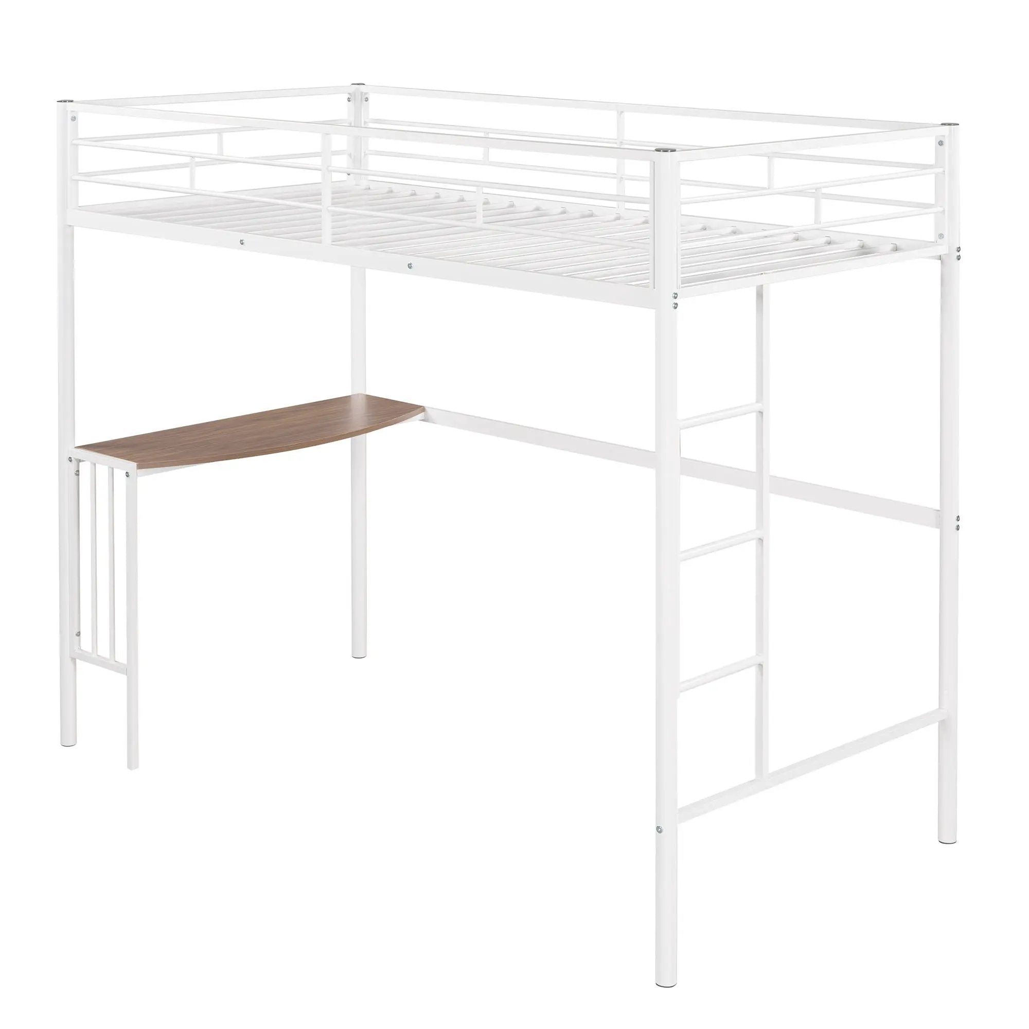 Bunk Bed With Desk, Ladder And Quality Slats For Bedroom
