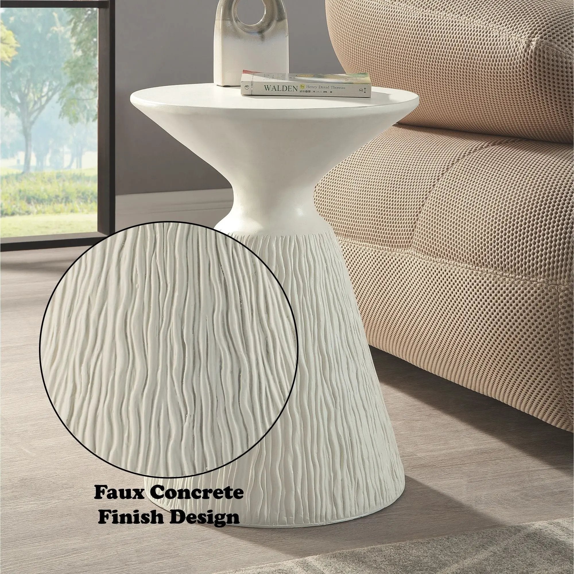Duane - Fiber Concrete Accent Table - White by Unique Piece Furniture