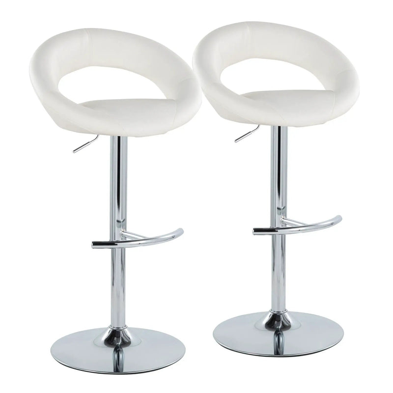 Posh - Contemporary Adjustable Barstool With Swivel With Rounded T Footrest (Set of 2) by Unique Piece Furniture