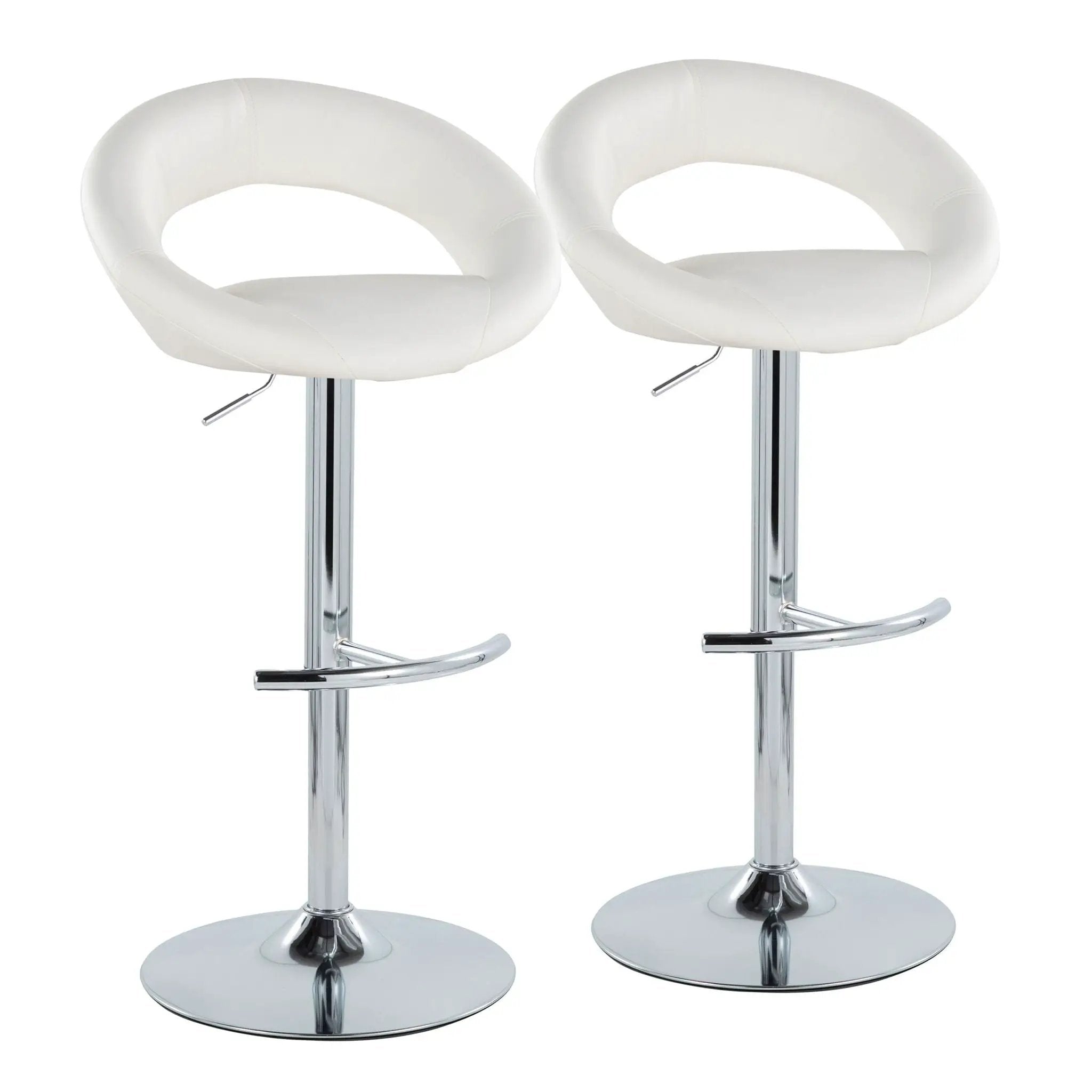 Posh - Contemporary Adjustable Barstool With Swivel With Rounded T Footrest (Set of 2) by HouseOfZazla