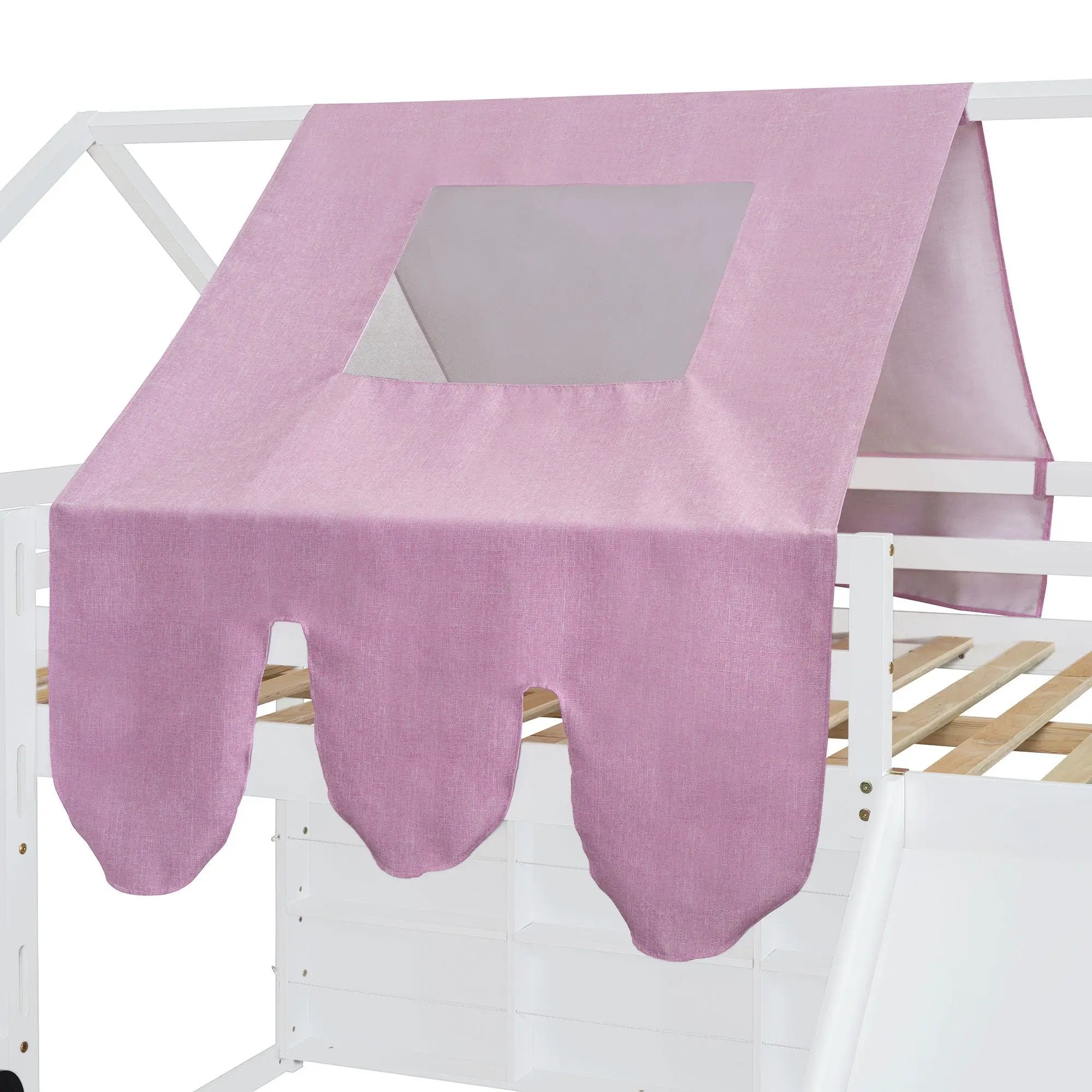 Loft Bed With House Shaped Frame And Tent by HouseOfZazla