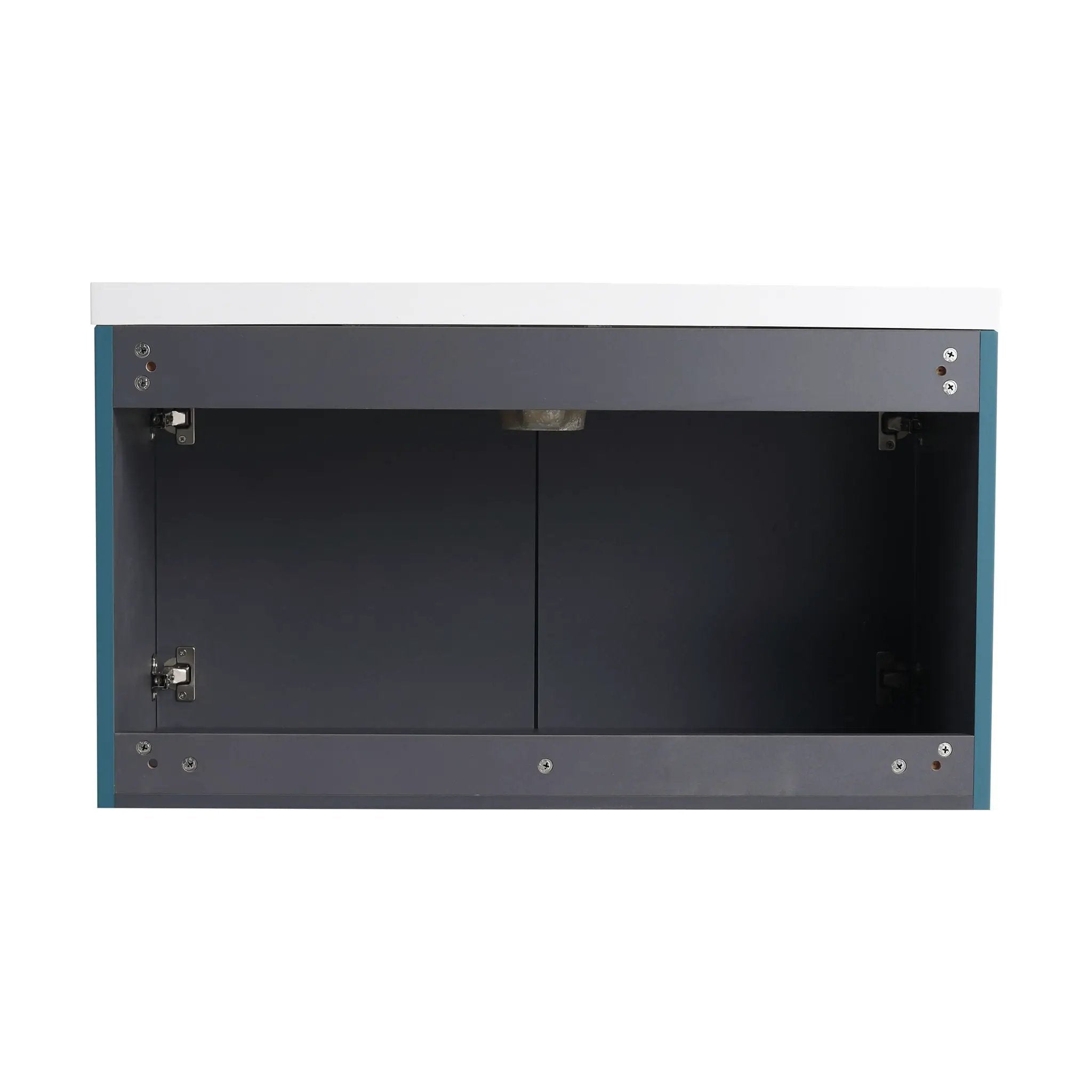 Contemporary Wall Mounted Bathroom Vanity With Resin Double Sink by HouseOfZazla