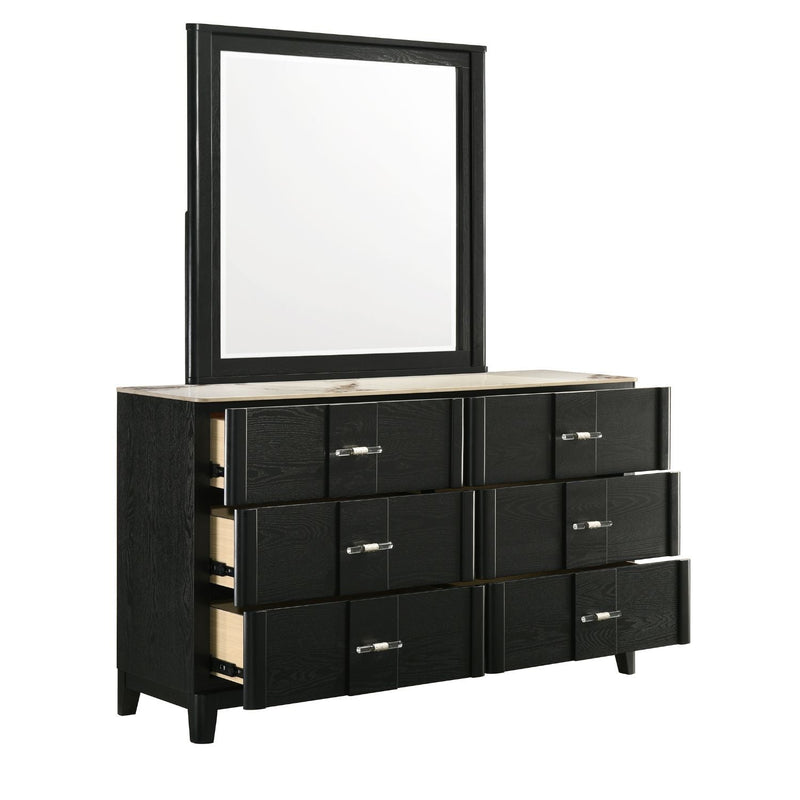 Opel - 6 Drawer Dresser - Black by HouseOfZazla