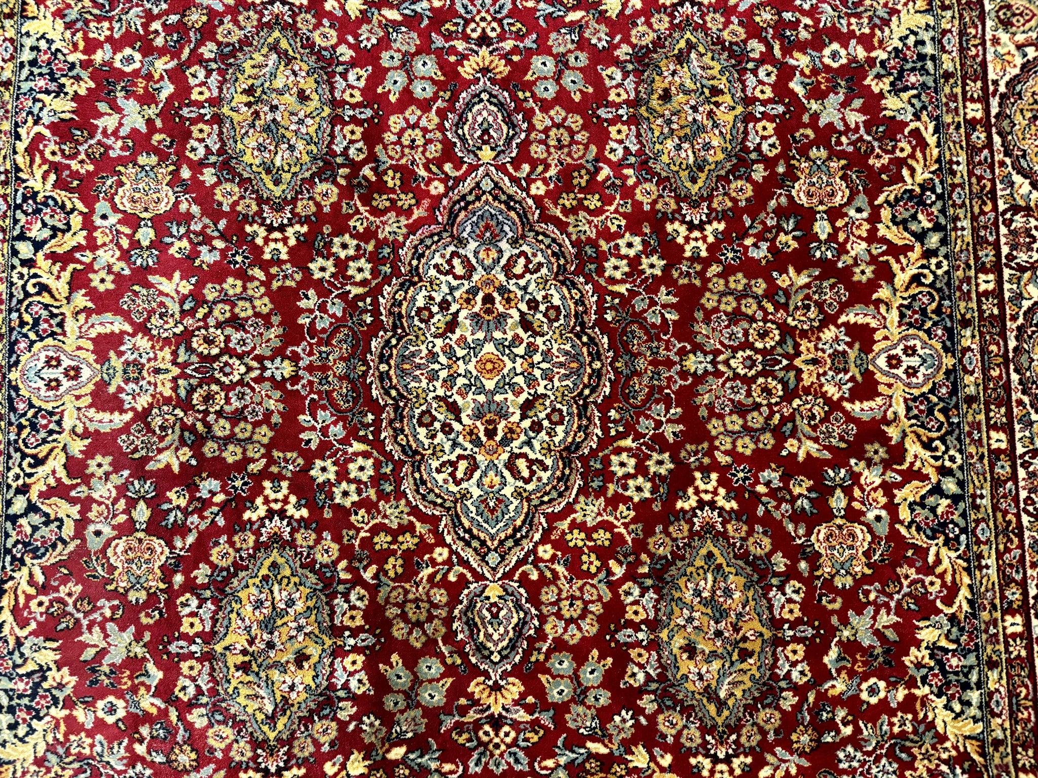 Persian Wool Rug 7x10, Couristan Carpet, Belgium Power Loomed Rug, Red, Floral, Traditional by Jewel Rugs
