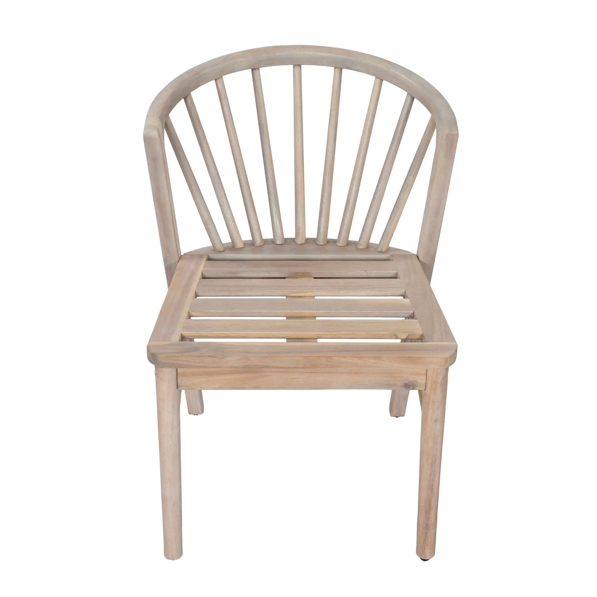 Outdoor Dining Chairs Set of 2 with Acacia Wood and Cream Washable Cushions by HouseOfZazla
