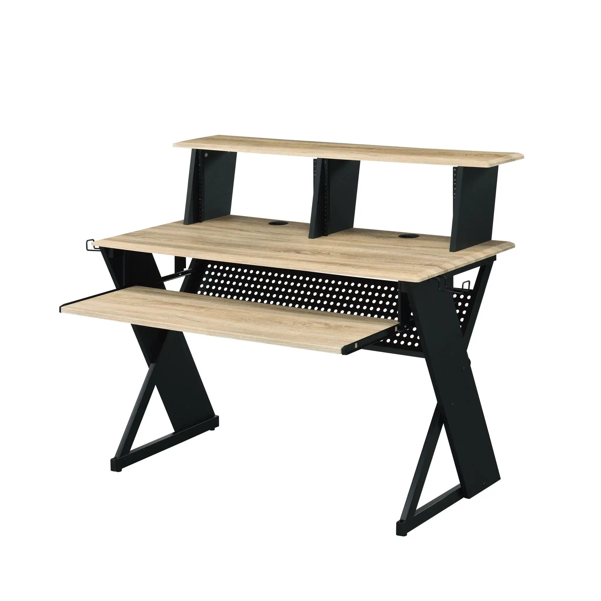 Eleazar - Music Recording Studio Desk - Natural Oak by Unique Piece Furniture