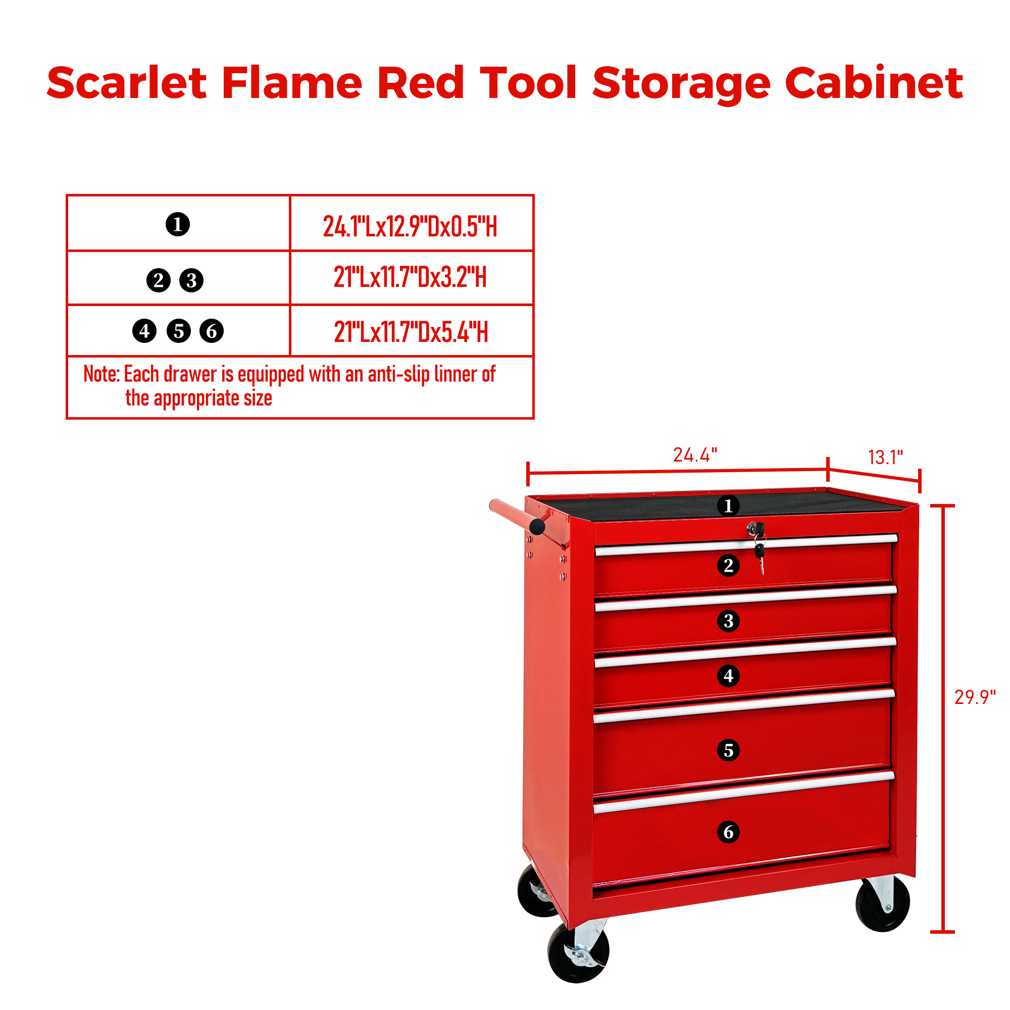 5-Drawer Rolling Tool Chest with Lock & Key by HouseOfZazla