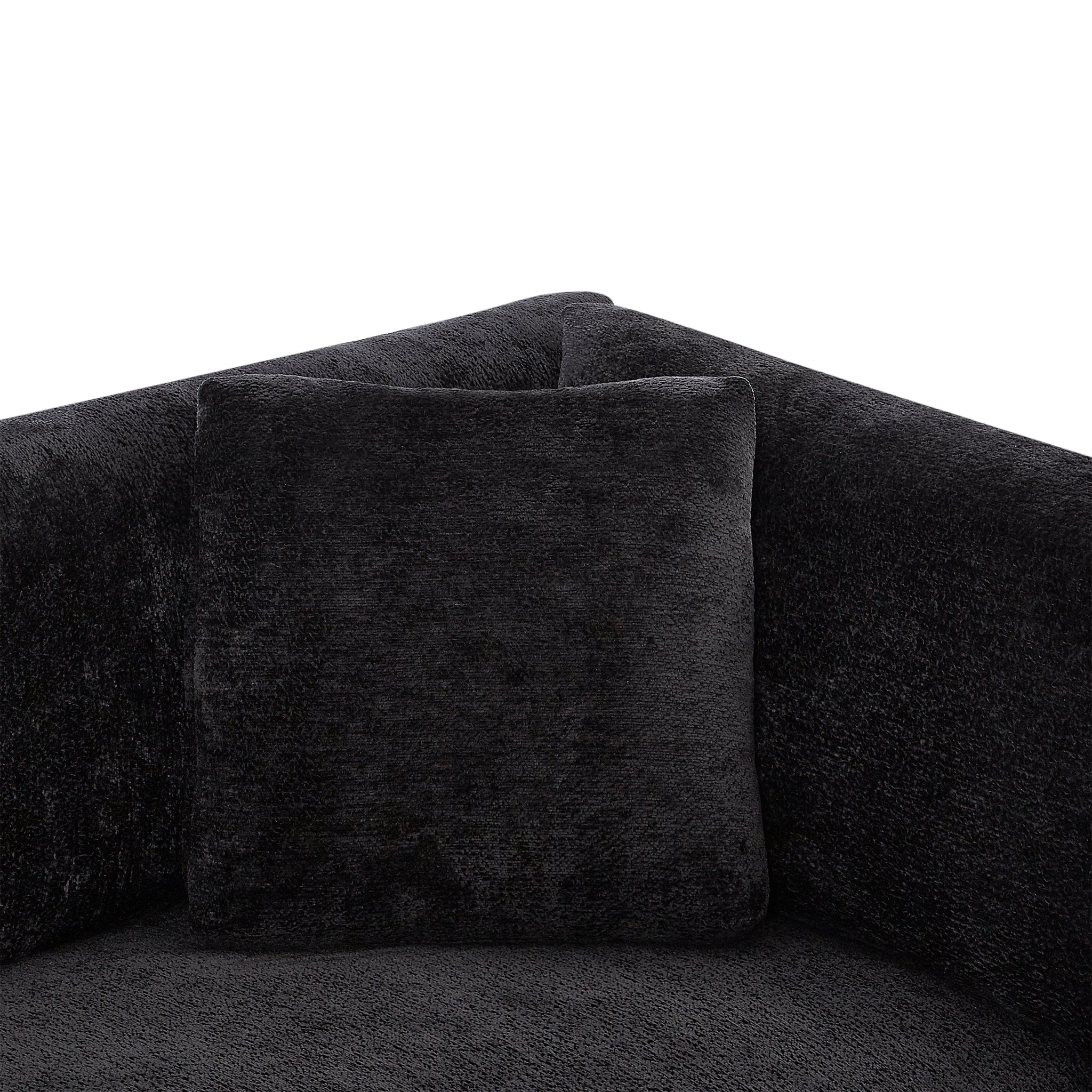 83.50" Modern Flared Arms Sofa (Black) by HouseOfZazla