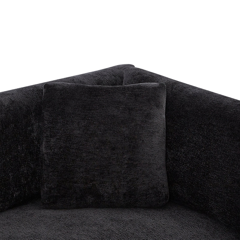 83.50" Modern Flared Arms Sofa (Black) by HouseOfZazla