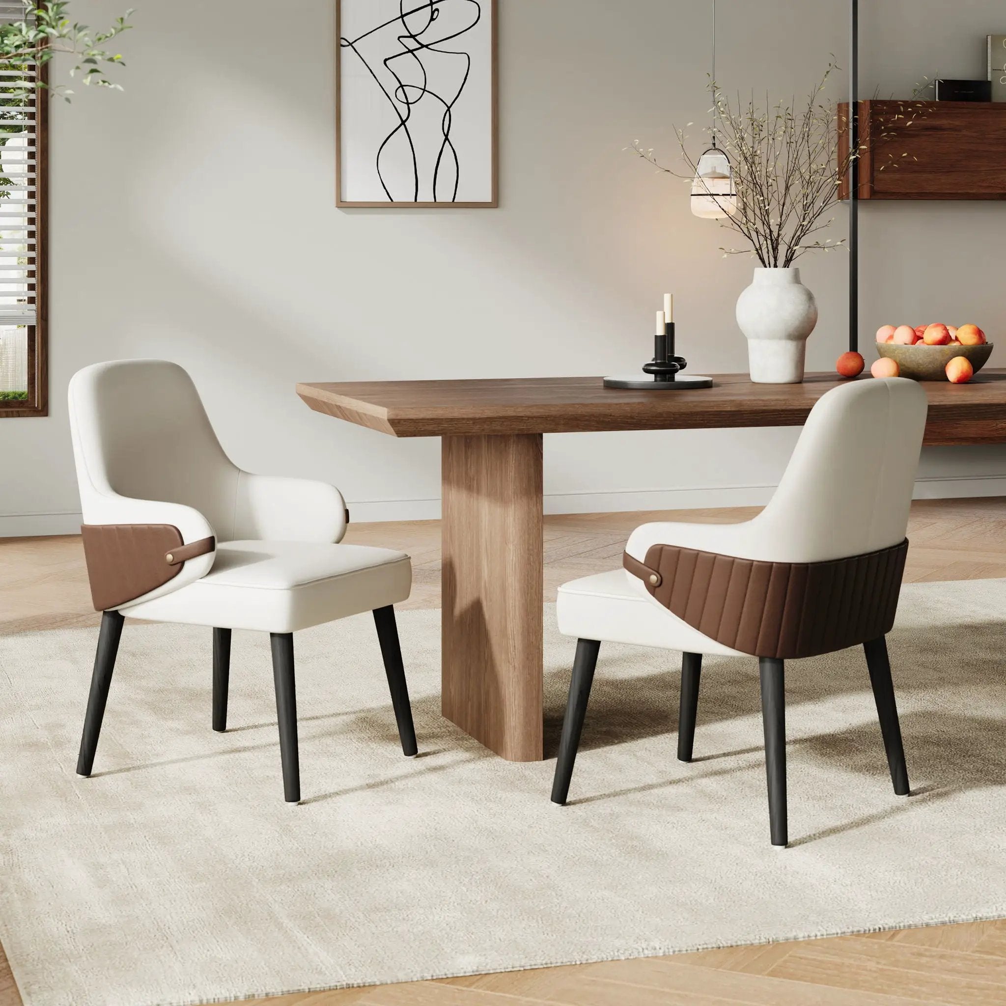 Indoor Dining Chair (Set of 2) - Beige / Brown by HouseOfZazla