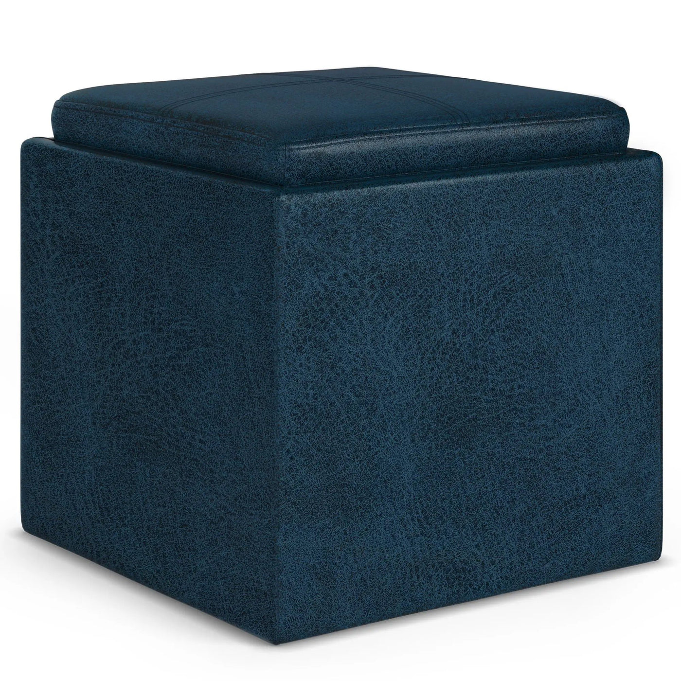 Rockwood - Upholstered Cube Storage Ottoman With Tray by HouseOfZazla