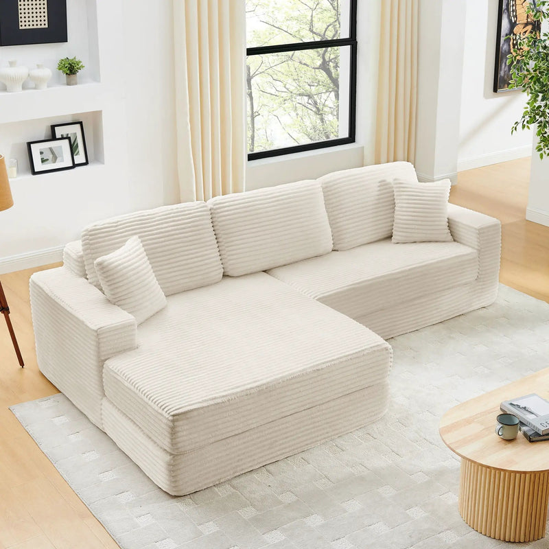 Modern Minimalist L Shape Modular Sectional Sofa, Couch by Unique Piece Furniture