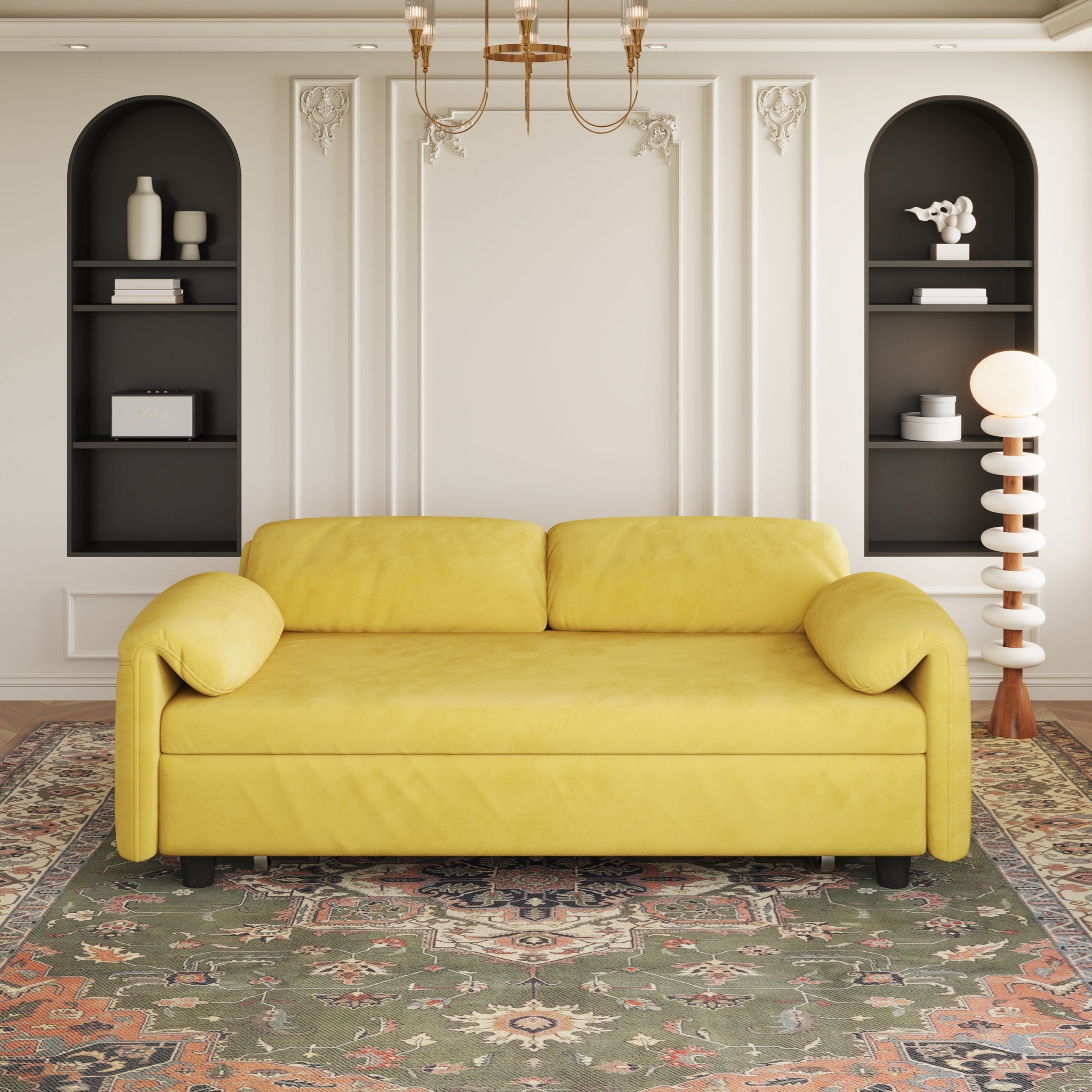 Sofa, Dual Purpose Lounge With Retractable Queen Size Bed by HouseOfZazla
