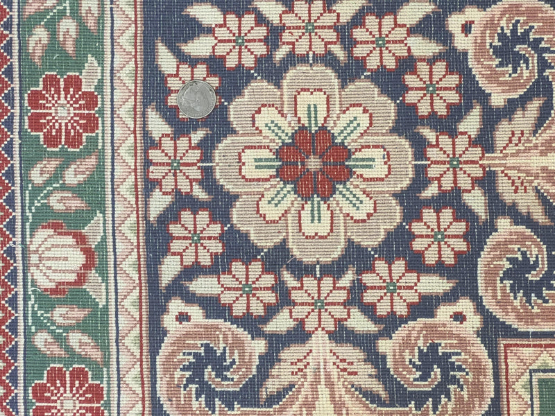 Silk Sino Persian Rug 9x12, Panel Design, Garden of Eden Pattern, Fine 200 KPSI, Hand Knotted Room Sized Silk Carpet, Vintage by Jewel Rugs