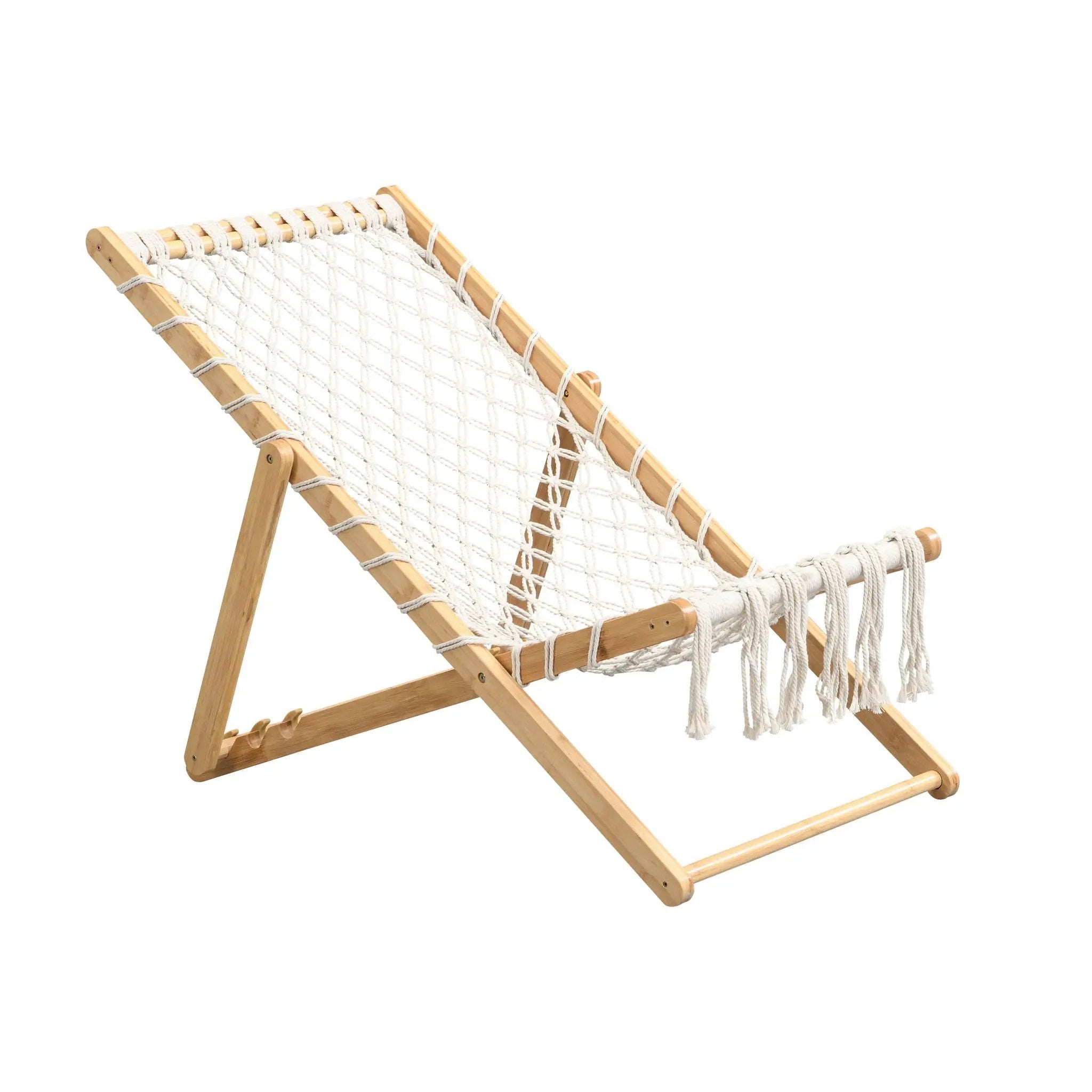 Bamboo Weaving Chair Set With Handwoven Rope For Patio And Living Spaces - Natural by HouseOfZazla