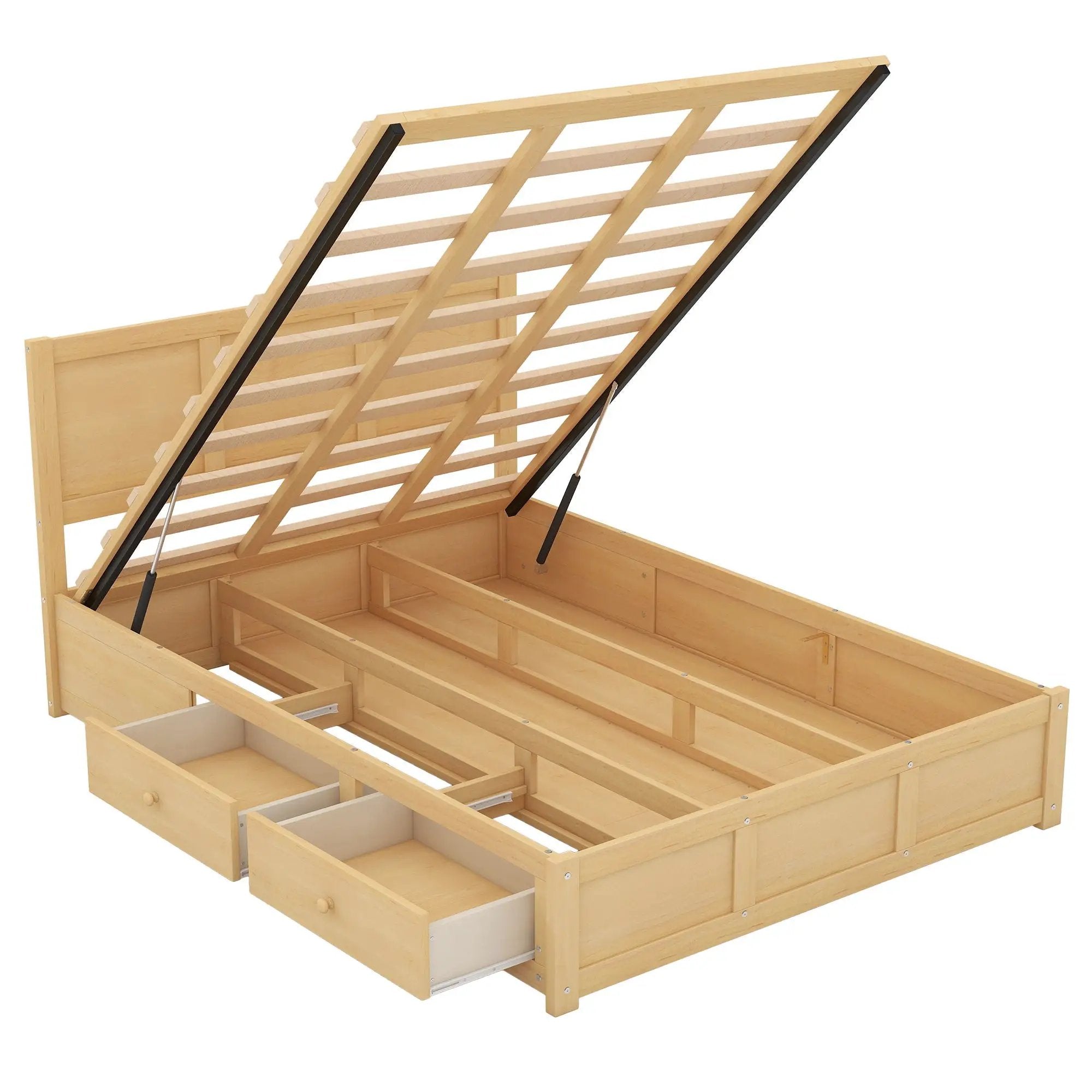 Platform Bed With Underneath Storage And 2 Drawers by Unique Piece Furniture