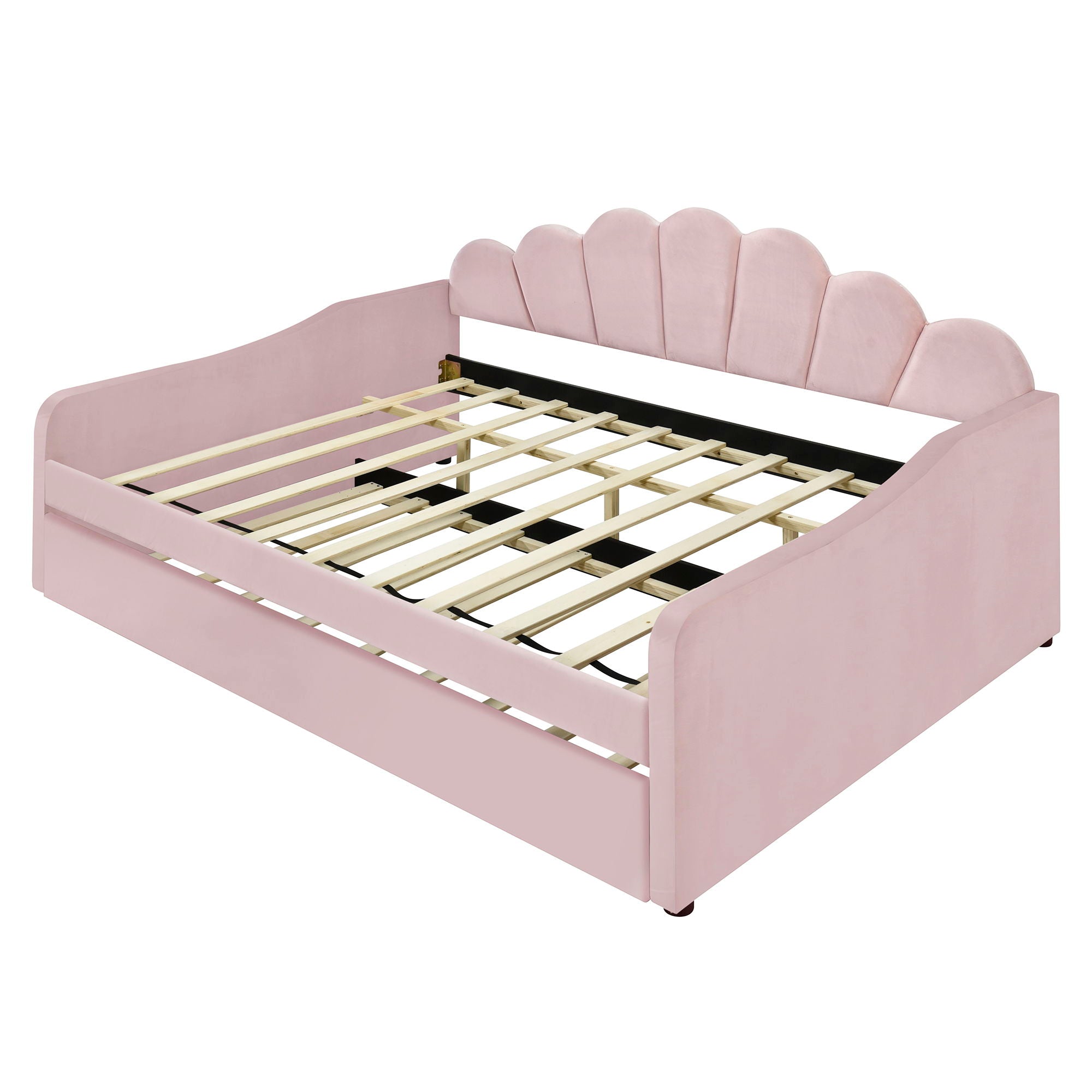 Upholstery Daybed Frame With Shell Shaped Backrest by HouseOfZazla