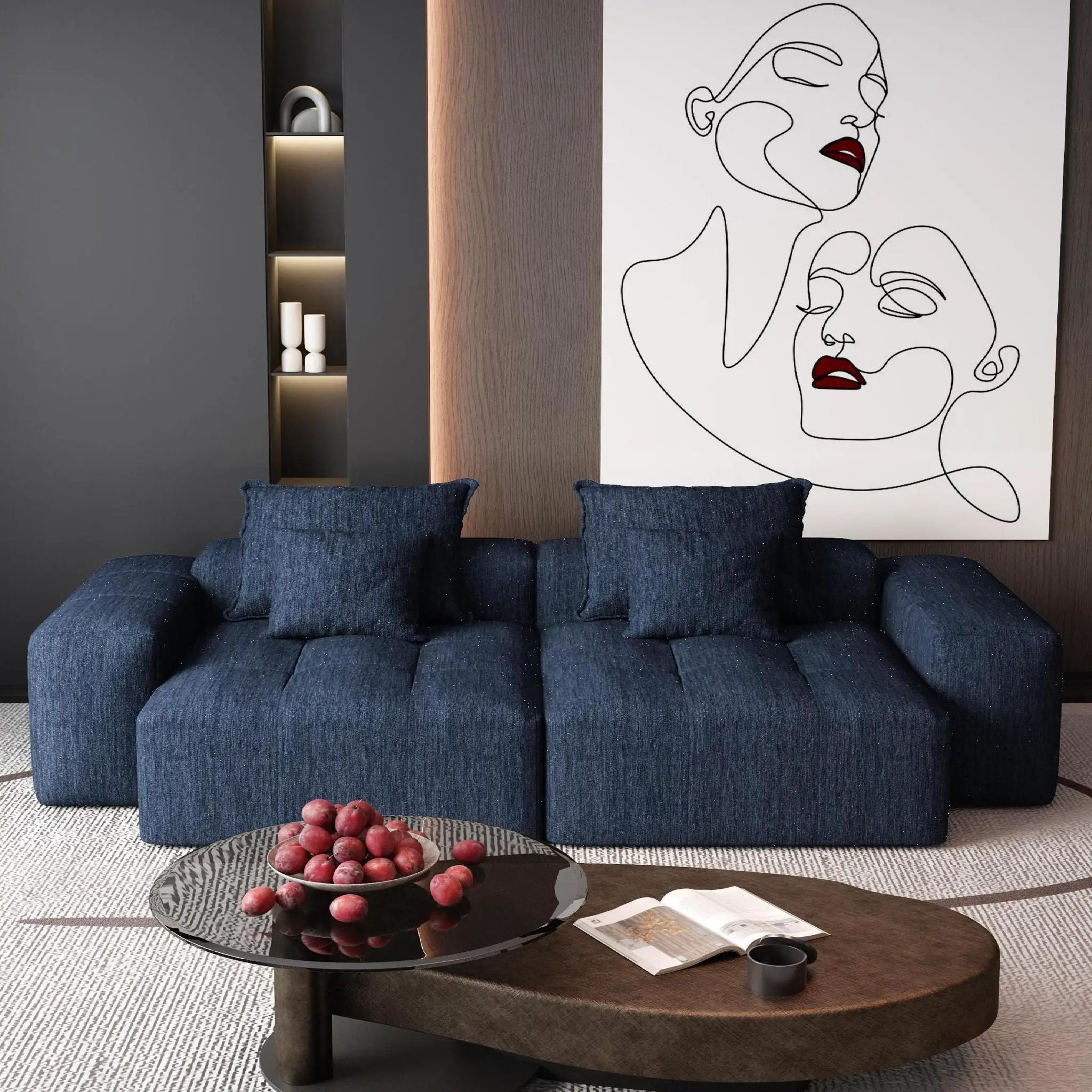 Modern Oversized DIY Combination Modular Sectional Sofa With Pillows by HouseOfZazla