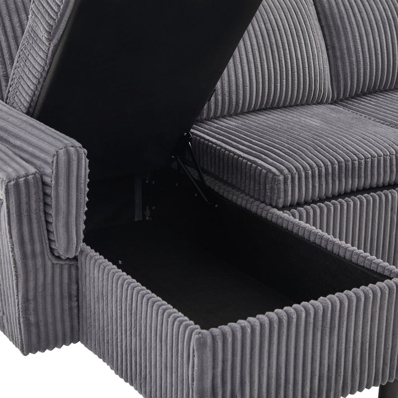 Convertible U-Shaped Sectional Sofa Bed With USB Ports And Storage by HouseOfZazla