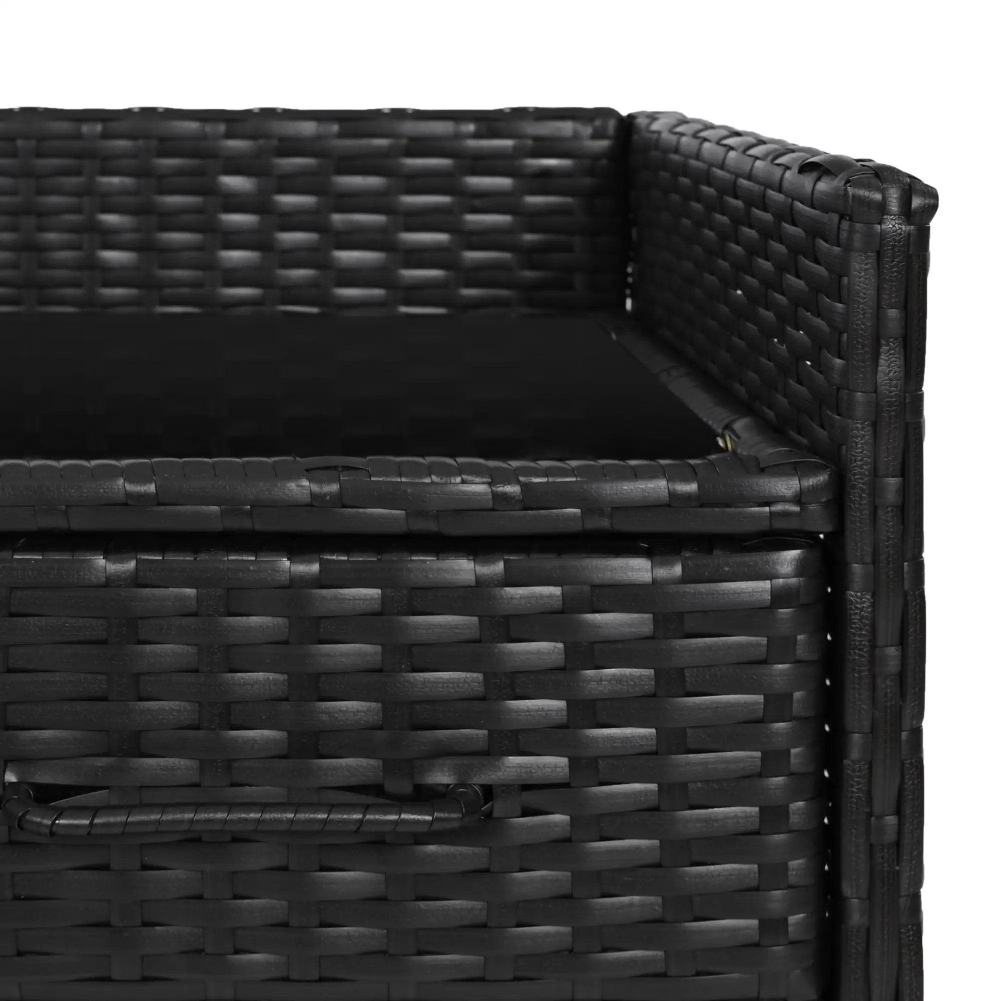 K&K 47.5"W Wicker Outdoor Storage Cabinet with Tempered Glass Top by HouseOfZazla