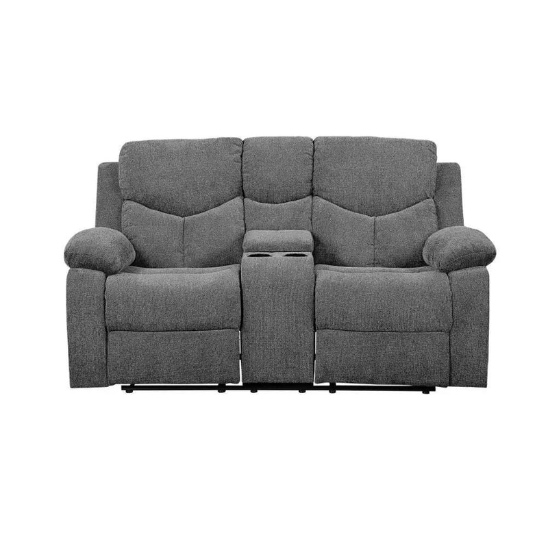 Kalen - Motion Loveseat With Console - Gray Chenille by Unique Piece Furniture