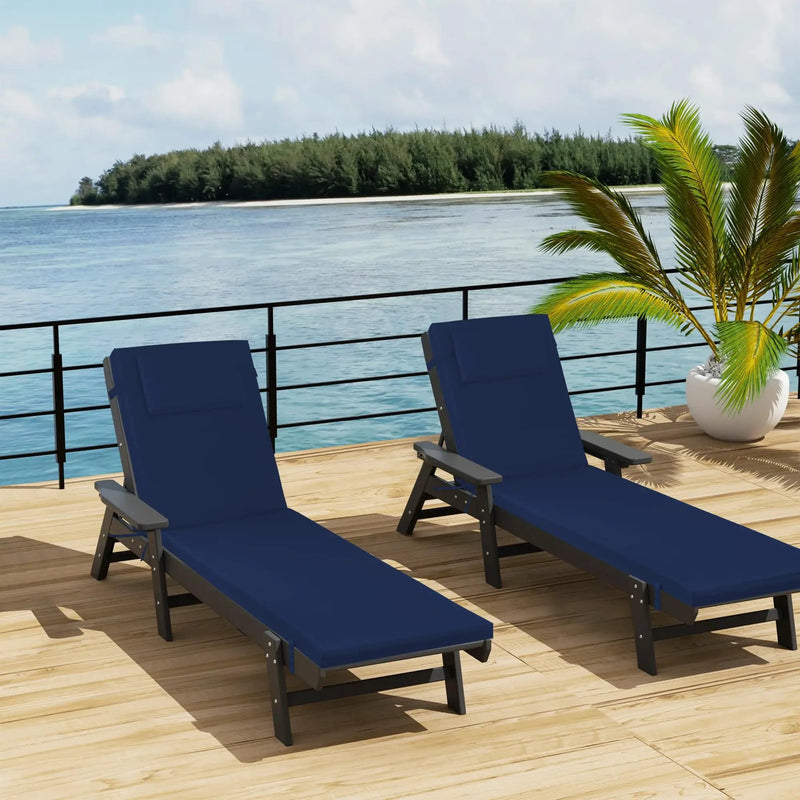 2PCS Set Outdoor Lounge Chair Cushion Replacement by HouseOfZazla