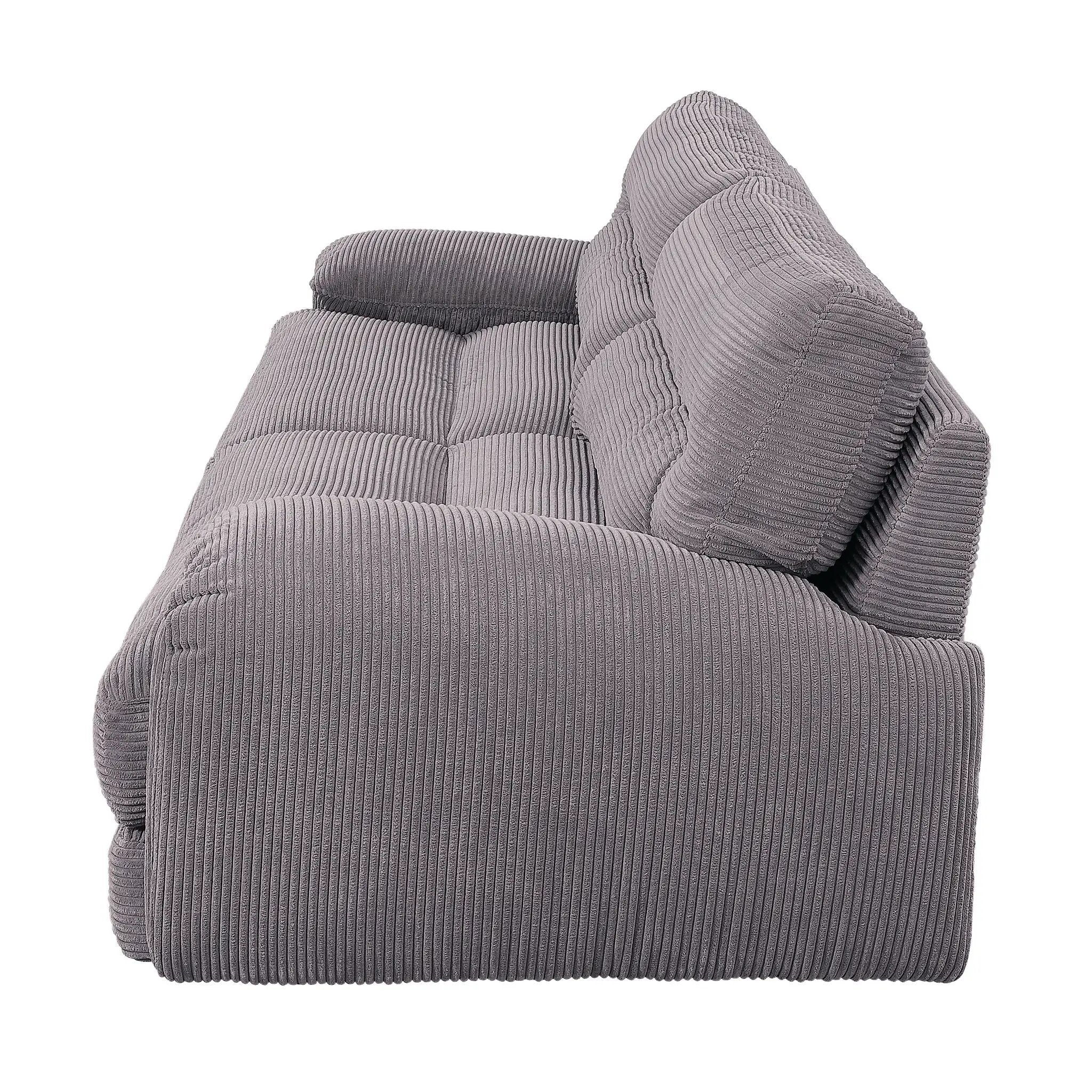 Cadenza - Corduroy 2 Piece Living Room Set - Gray by HouseOfZazla