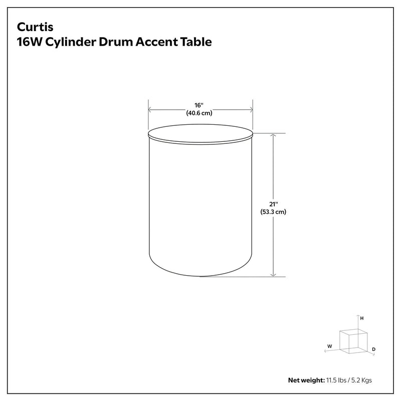 Curtis - Ombre Metal Cylinder Accent Table by Unique Piece Furniture