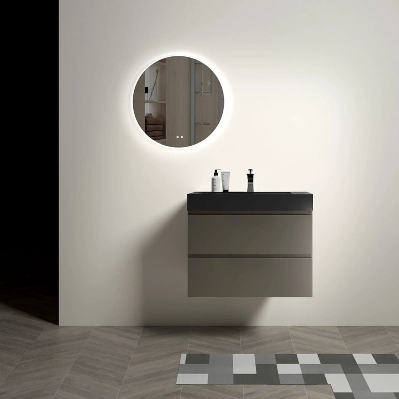 Alice - Bathroom Vanity With Sink, Large Storage Wall Mounted Floating Bathroom Vanity For Modern Bathroom, One-Piece Sink Basin Without Drain And Faucet by Unique Piece Furniture