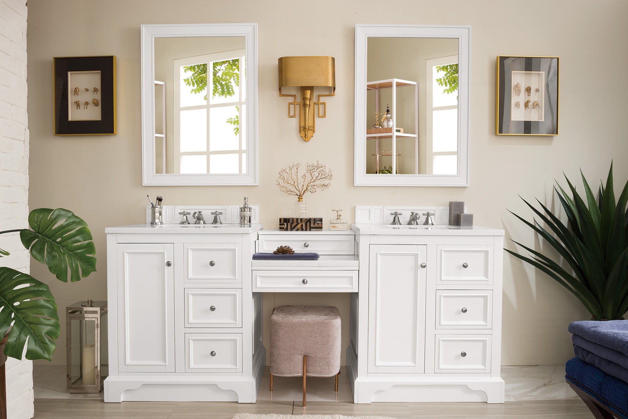 James Martin De Soto 82" Double Bathroom Vanity, Bright White, view 3