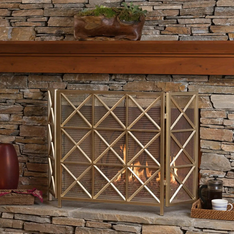 Margaret - 3 Panel Fireplace Screen Iron by HouseOfZazla