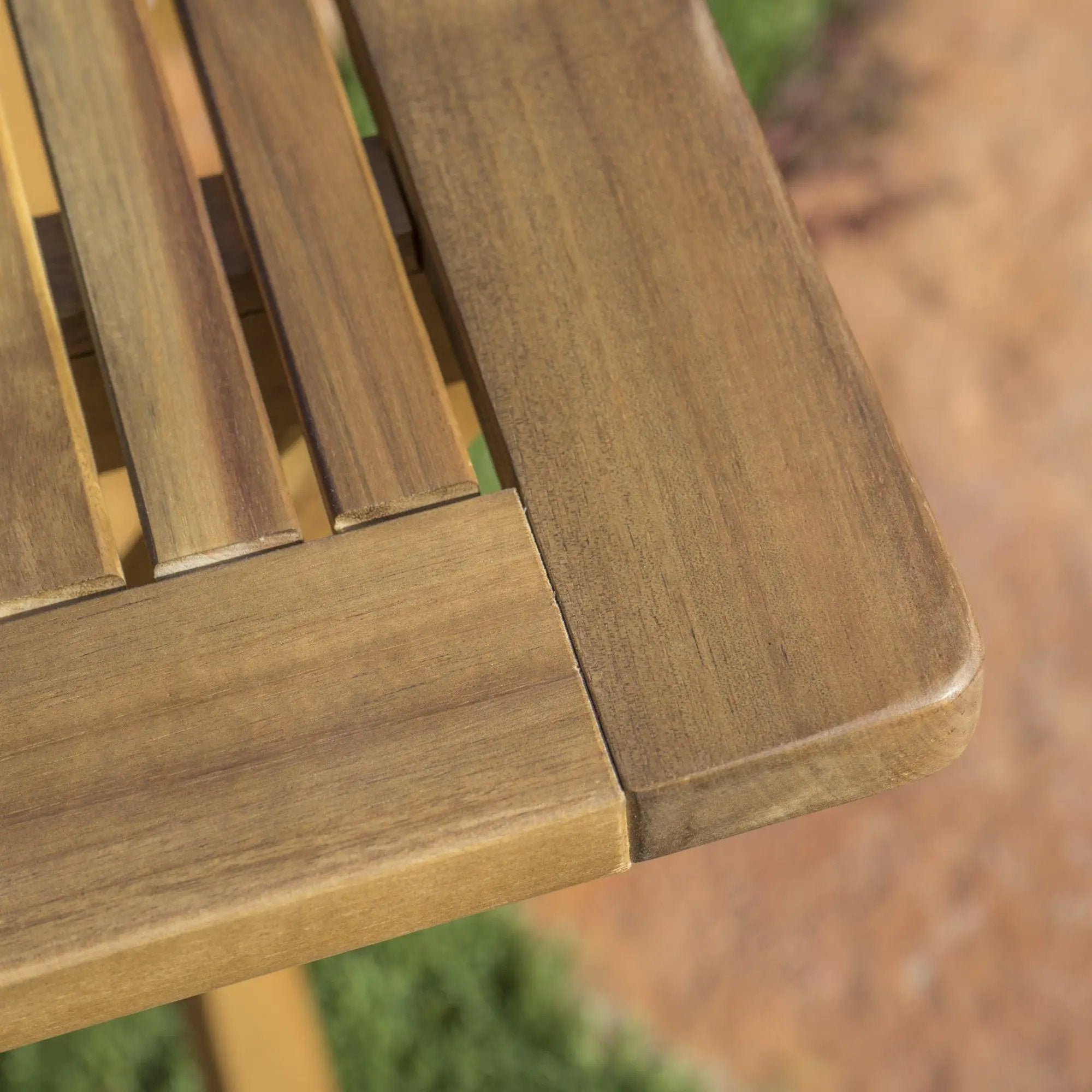 Natural 5 Piece Wood Outdoor Patio Dining Set - Natural Stained by HouseOfZazla
