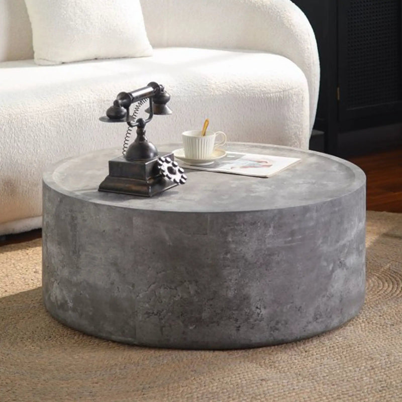 39.37" Round Coffee Table with Faux Concrete Finish by HouseOfZazla