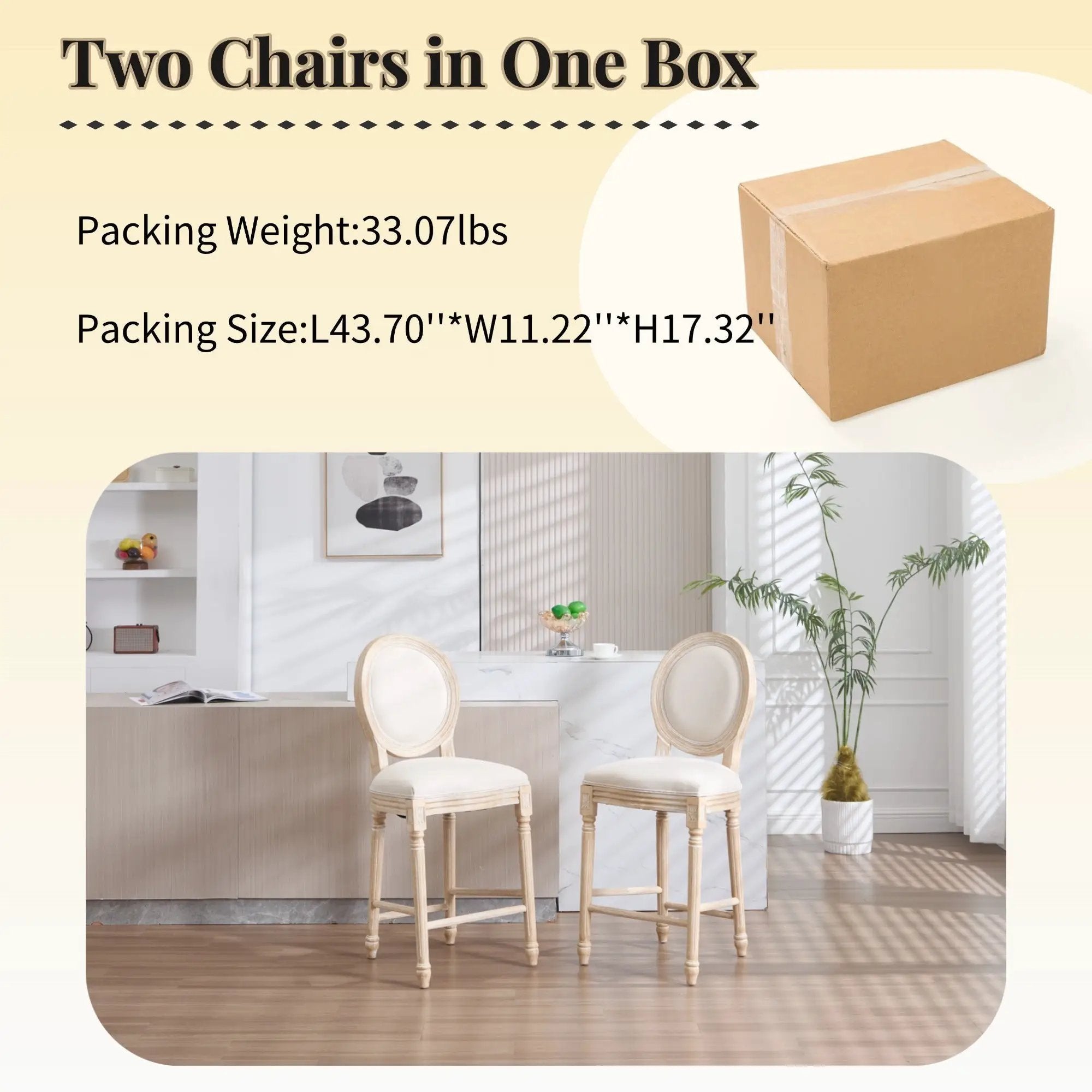 French Country 26'' Height Bar Chairs Set of 2 by HouseOfZazla